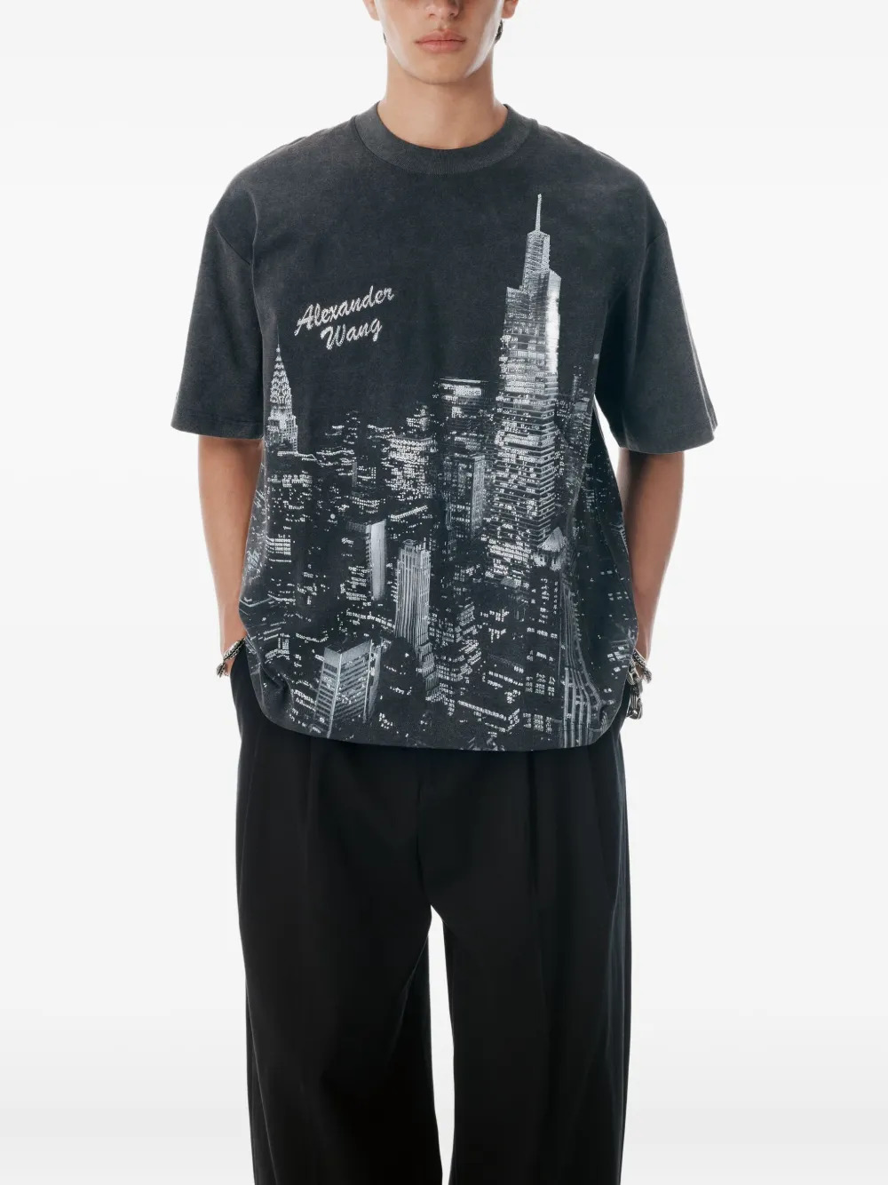 ALEXANDER WANG - Unisex Allover Hotfix Graphic Short Sleeve T-Shirt - 2