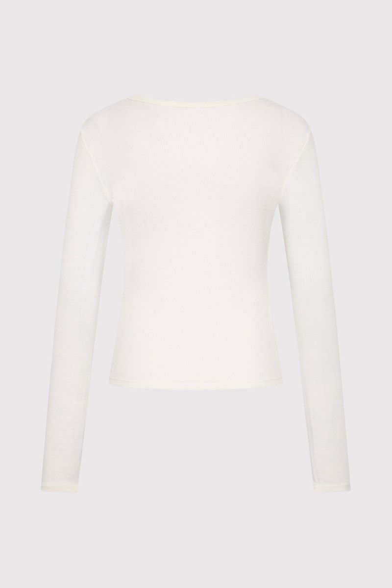ST. AGNI Baby Wool Long Sleeve Top - Off White outlook
