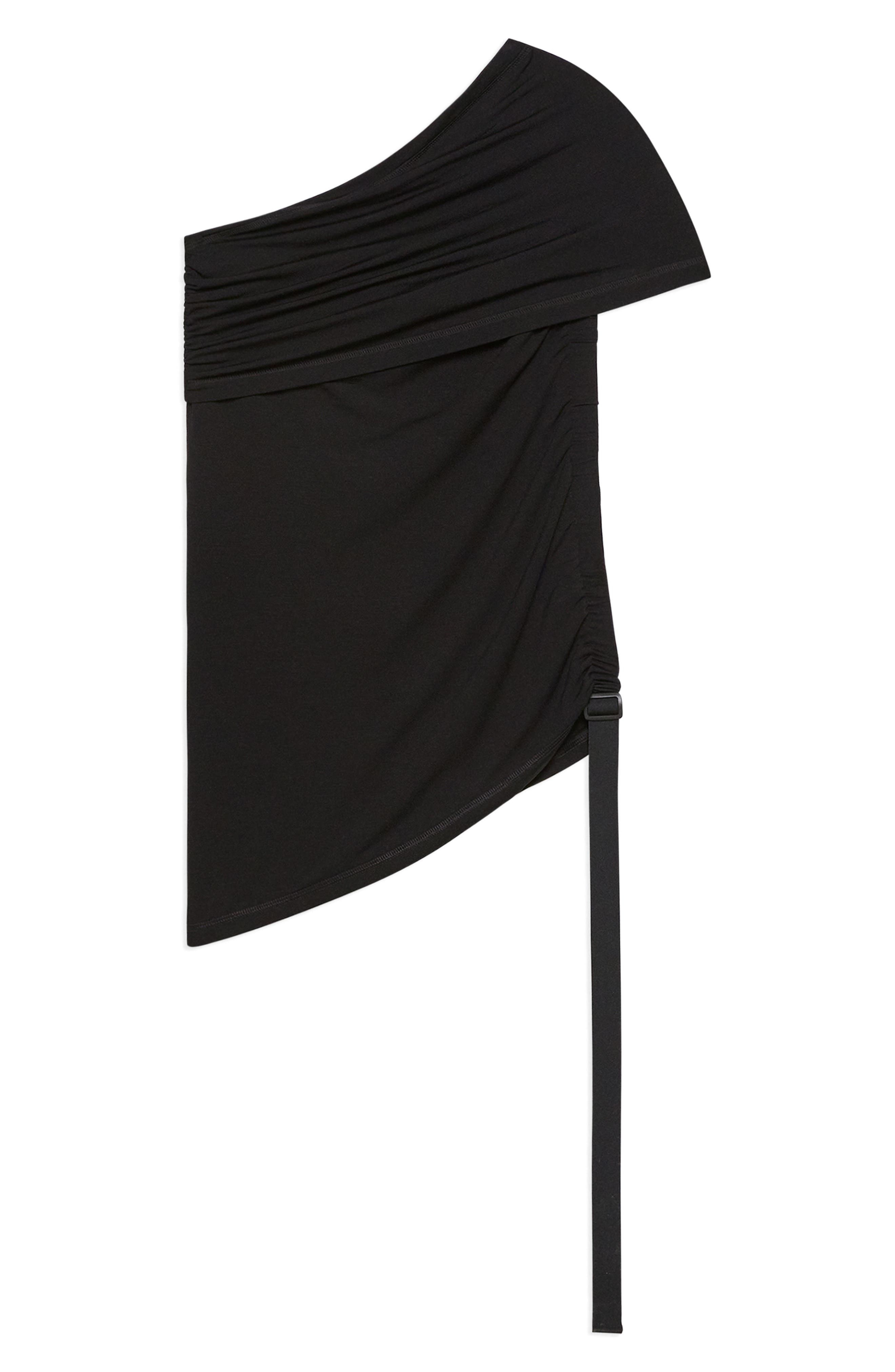 Helmut Lang Wind Convertible Asymmetric Cutout Jersey Top in Black at Nordstrom - 5