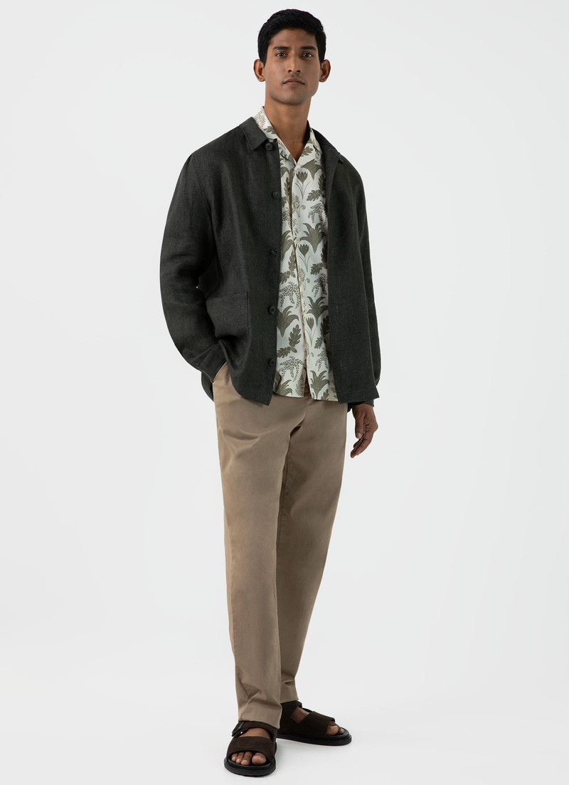 Sunspel Leaf Print Camp Collar Shirt outlook