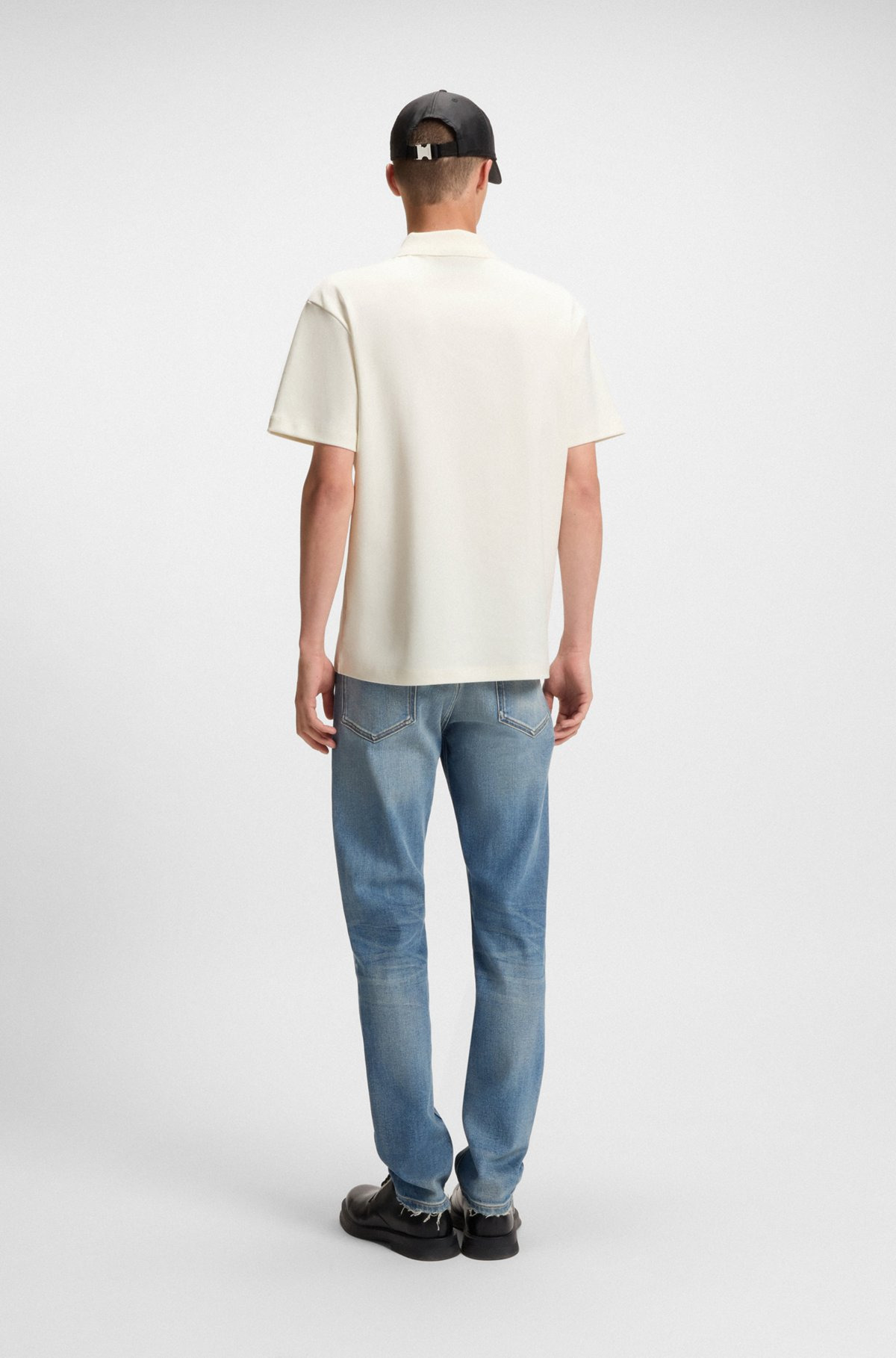 INTERLOCK-COTTON POLO SHIRT WITH STACKED LOGO - 5