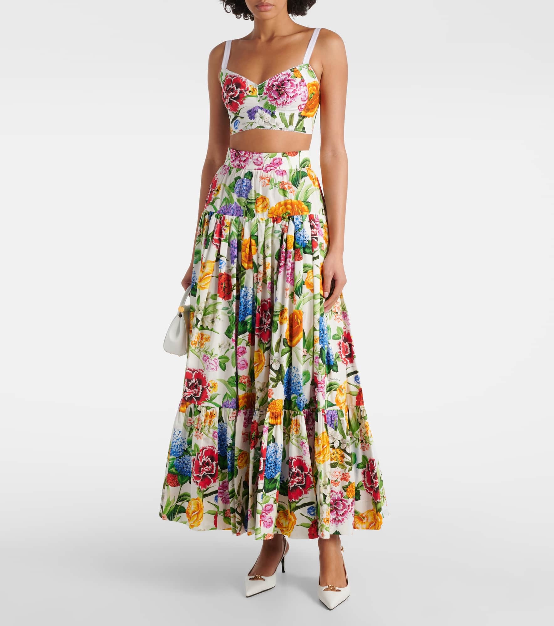 Floral cotton maxi skirt - 2