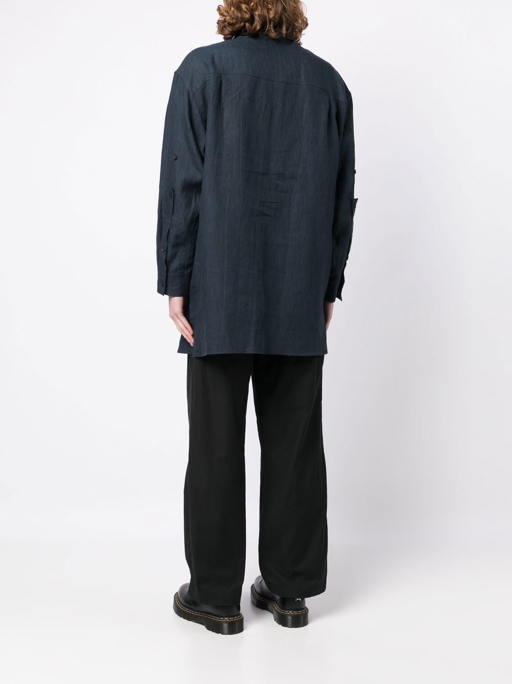 pleated-detail cotton shirt - 4