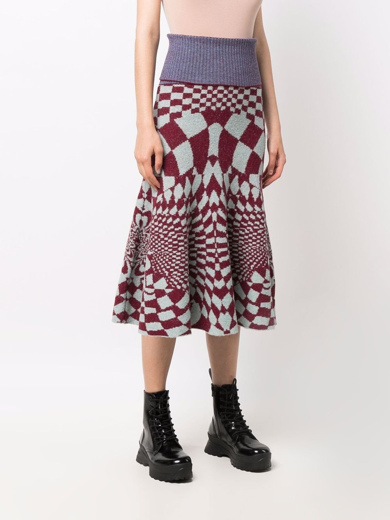 geometric-knit flared A-line skirt 3