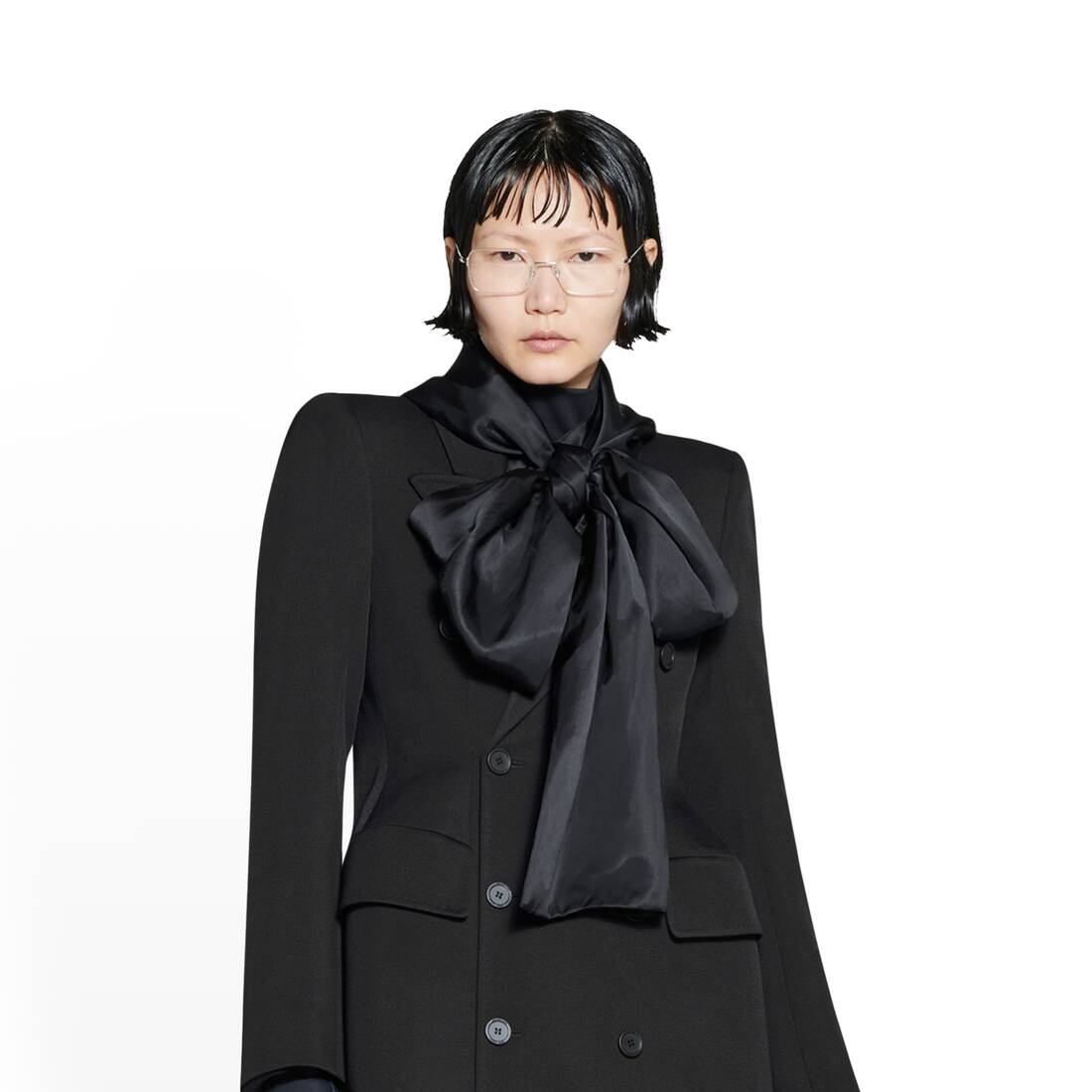 Women's Maxi Hourglass Coat in Black - 5