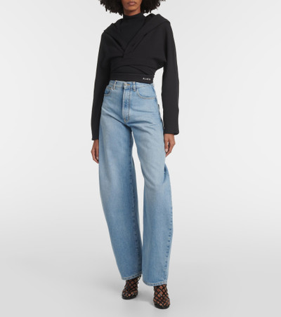 Alaïa Cropped cotton jersey hoodie outlook