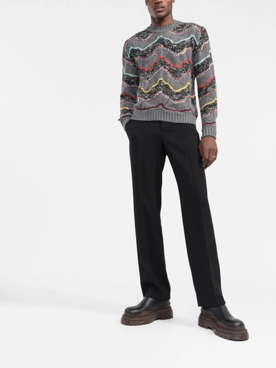 Missoni zig-zig intarsia cable-knit sweater outlook