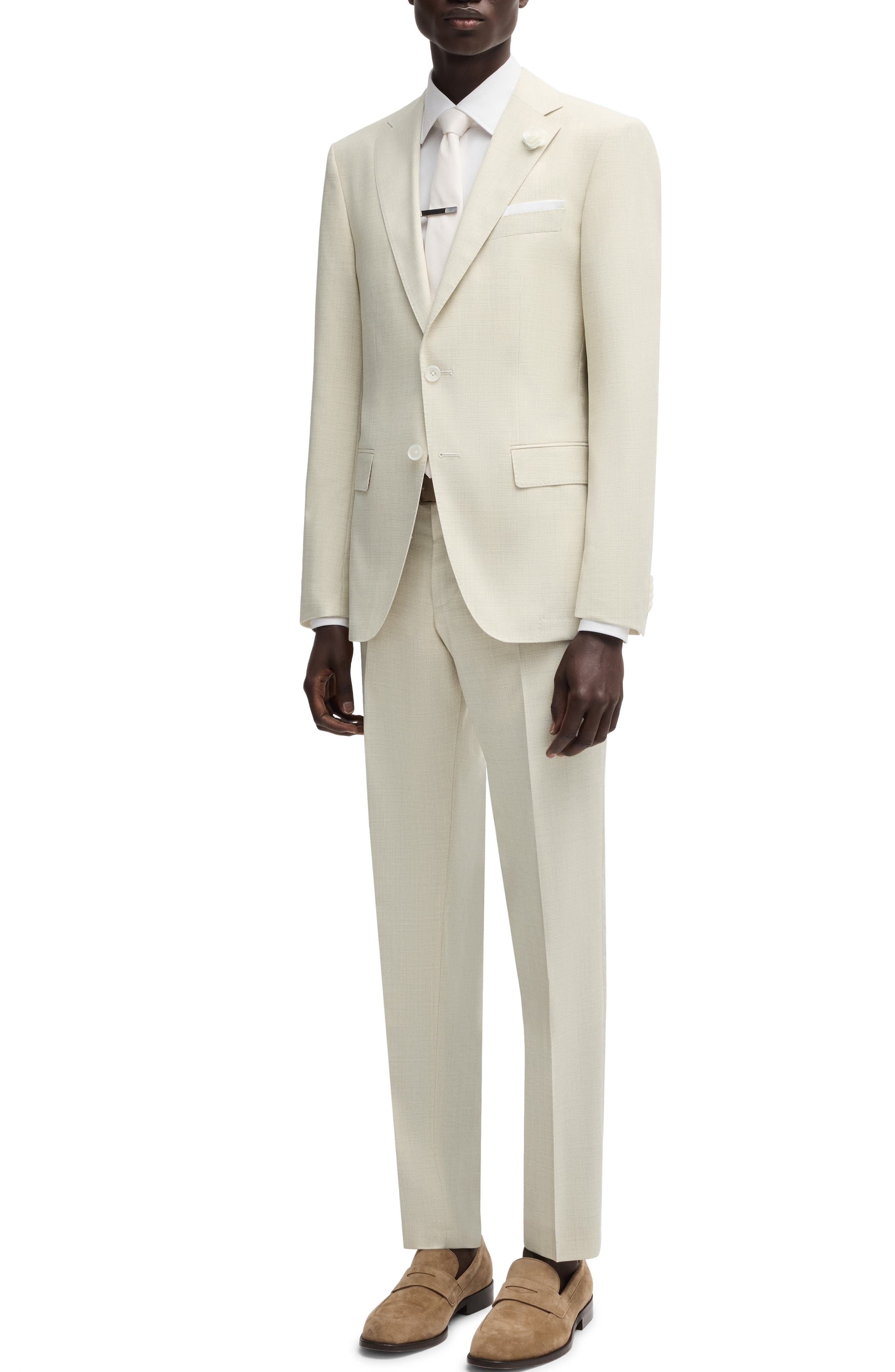 BOSS Hutson Wool Blend Sport Coat in Off White at Nordstrom - 6