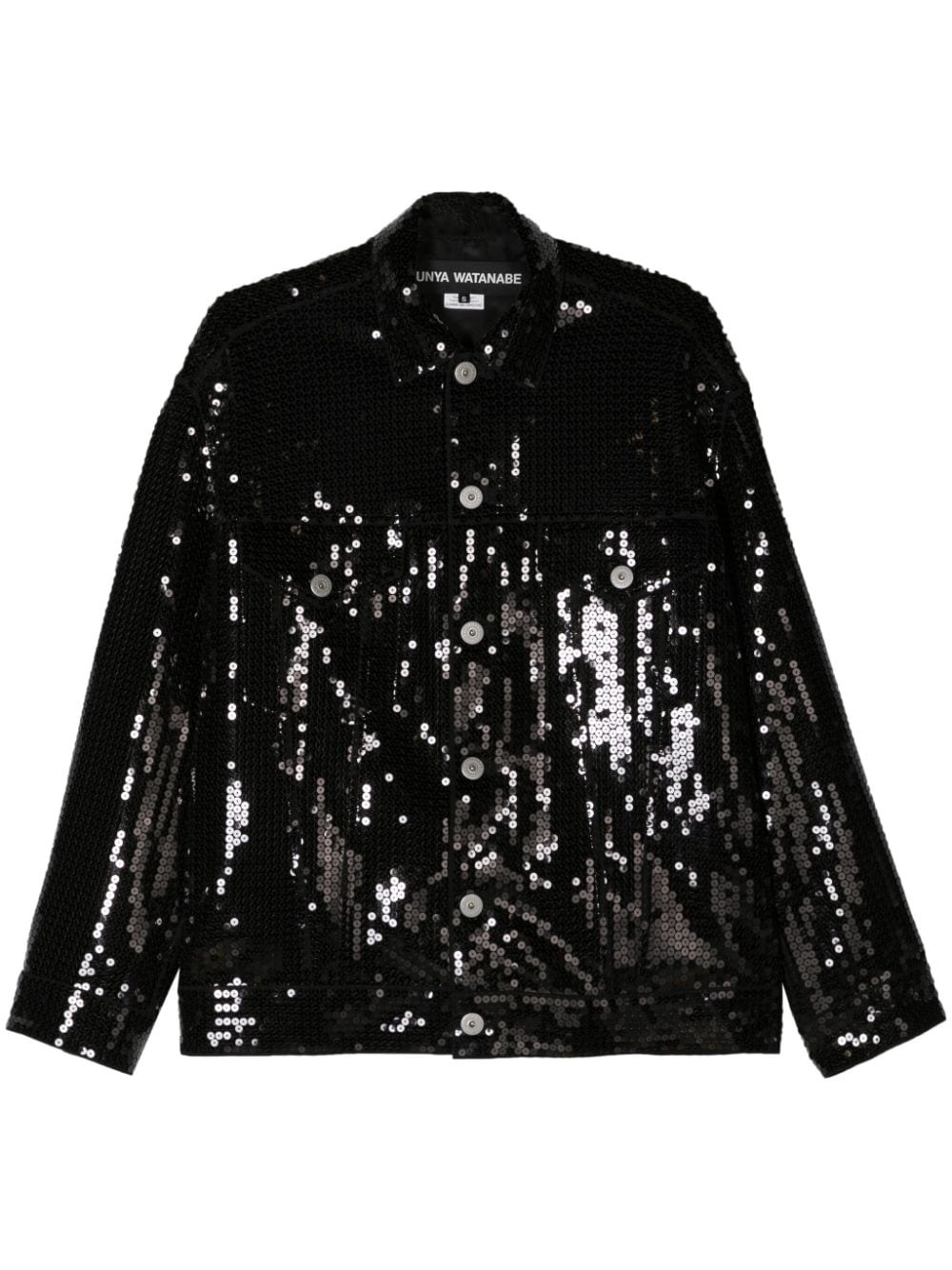 sequined shirt jacket - 1