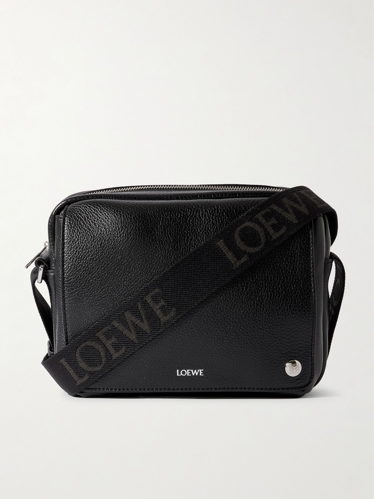 Pebble XS Full-Grain Leather Messenger Bag Black - 1