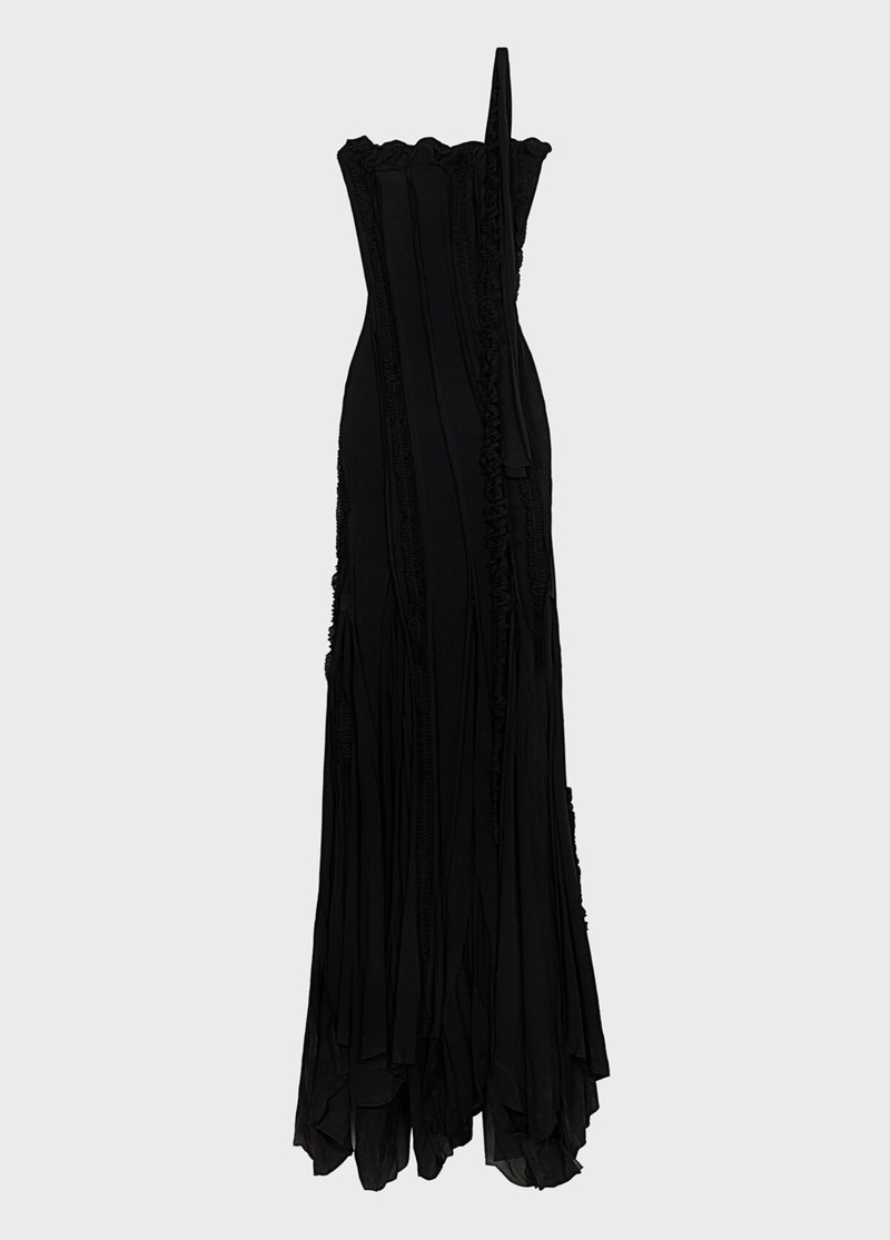 ONE-SHOULDER DRESS IN JERSEY WITH INLAYS 1