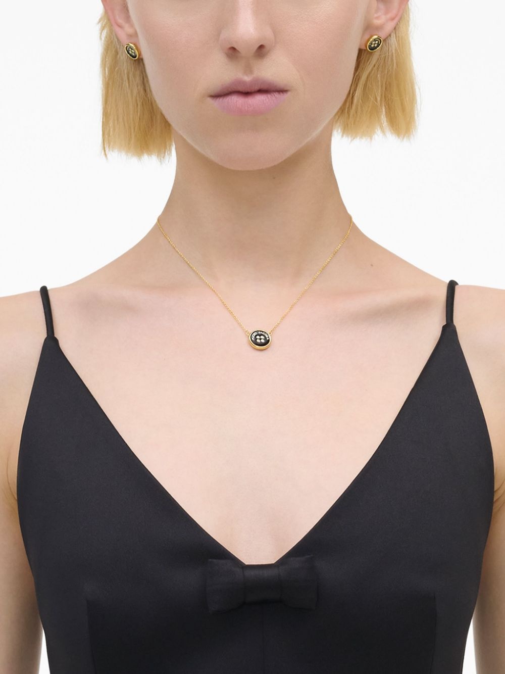 logo-plaque pendant necklace - 5
