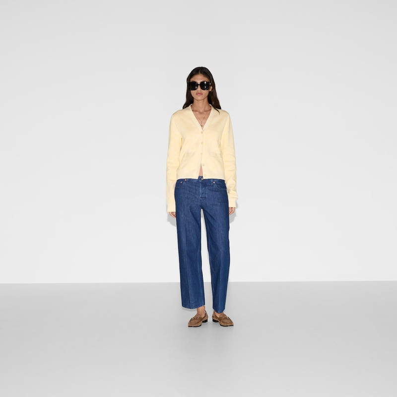 GUCCI Fine cotton GG jacquard cardigan outlook