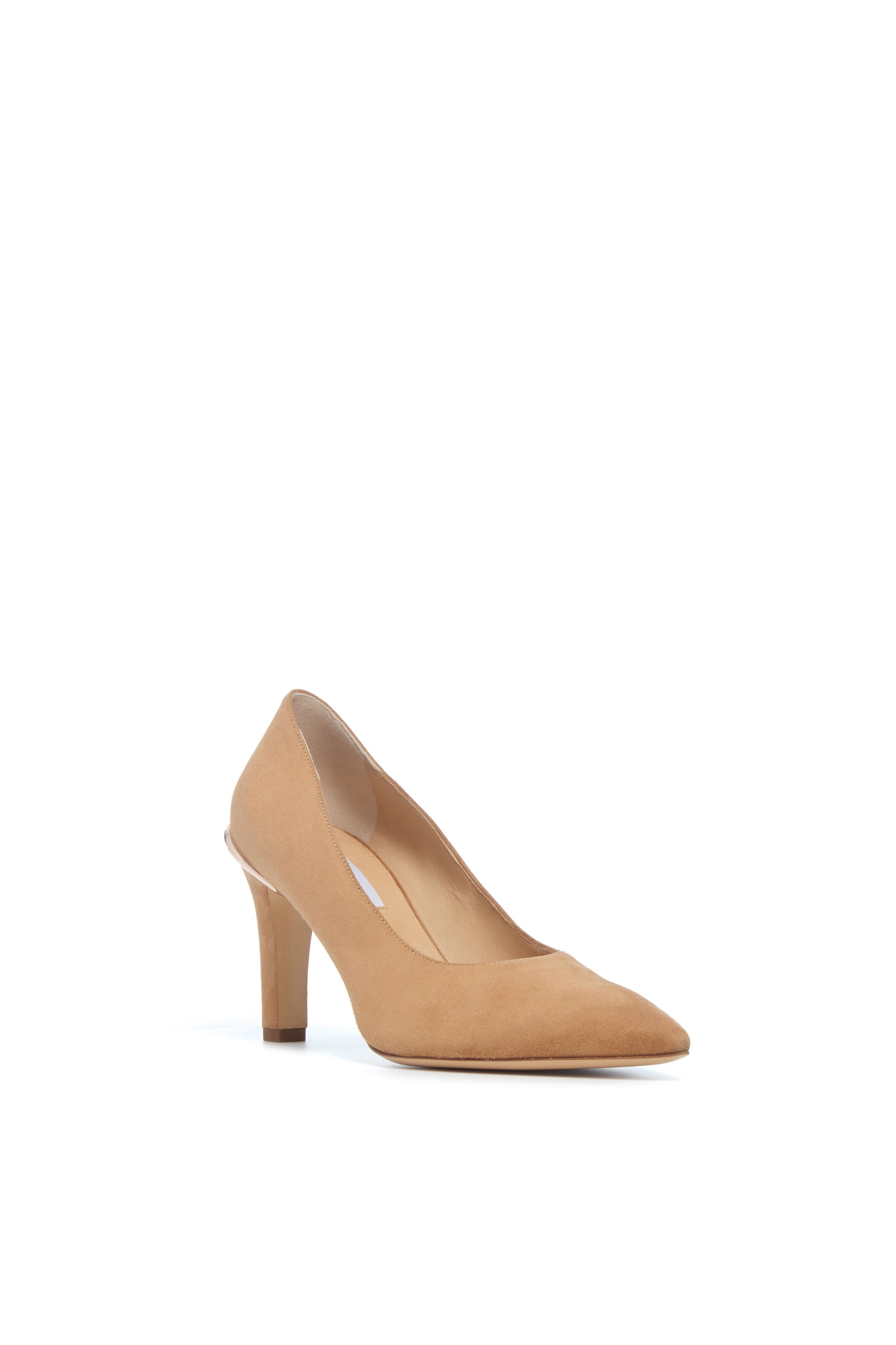 Edwina High Heel Stiletto Pump in Dark Camel Suede - 2