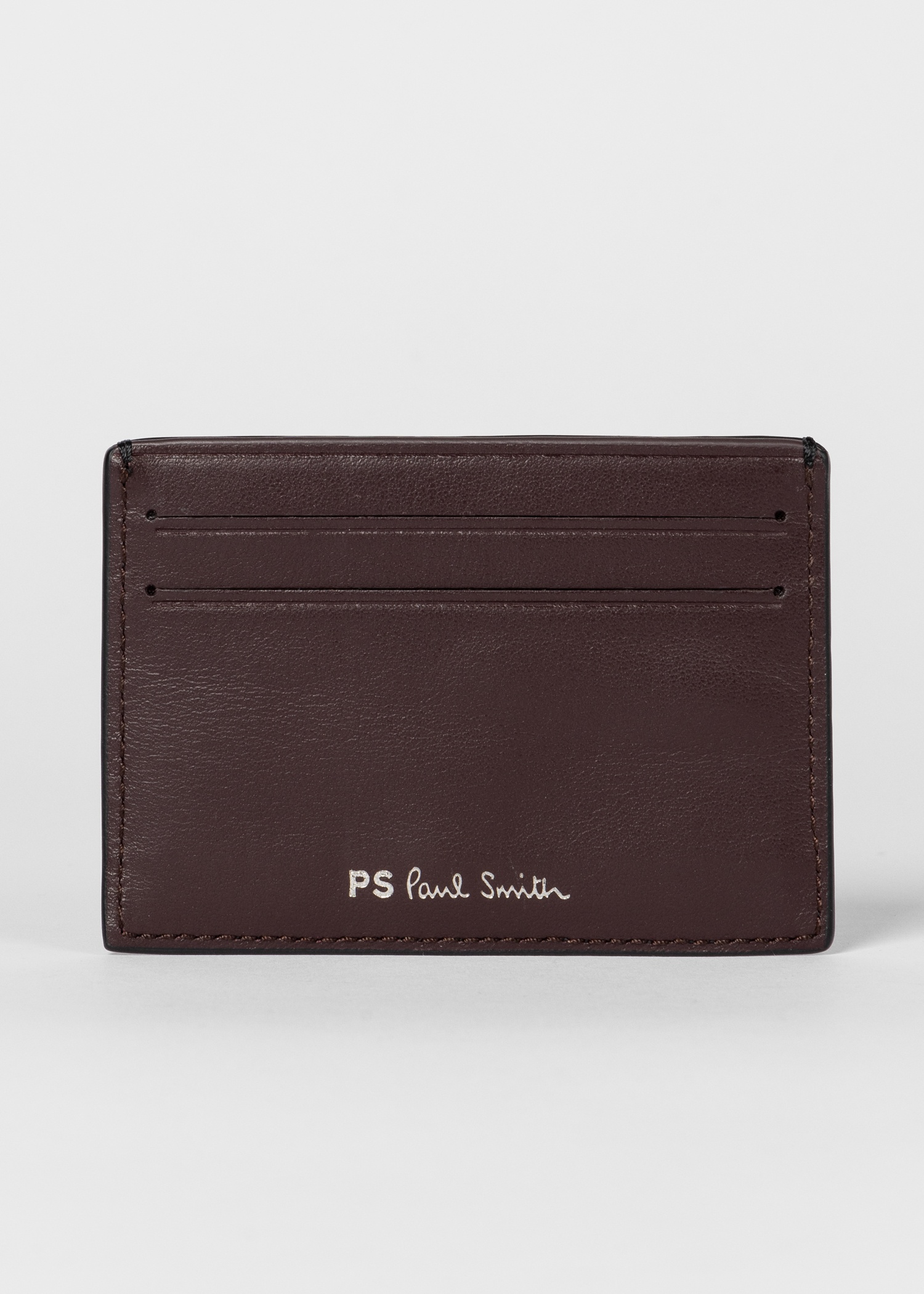 Black Leather 'Broad Stripe Zebra' Card Holder - 2