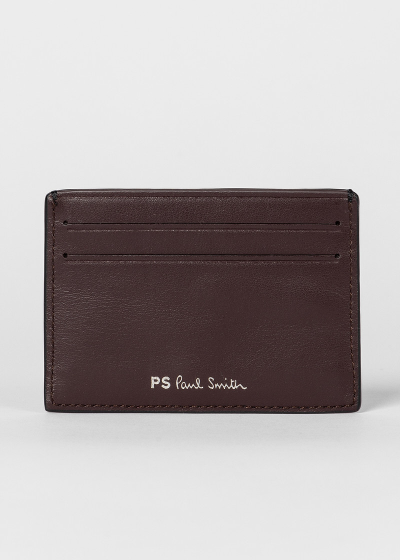 Paul Smith Black Leather 'Broad Stripe Zebra' Card Holder outlook