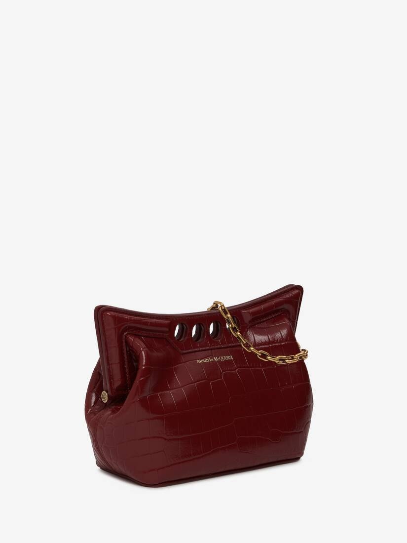 Women's The Peak Bag Mini With Chain in Dark Red - 2