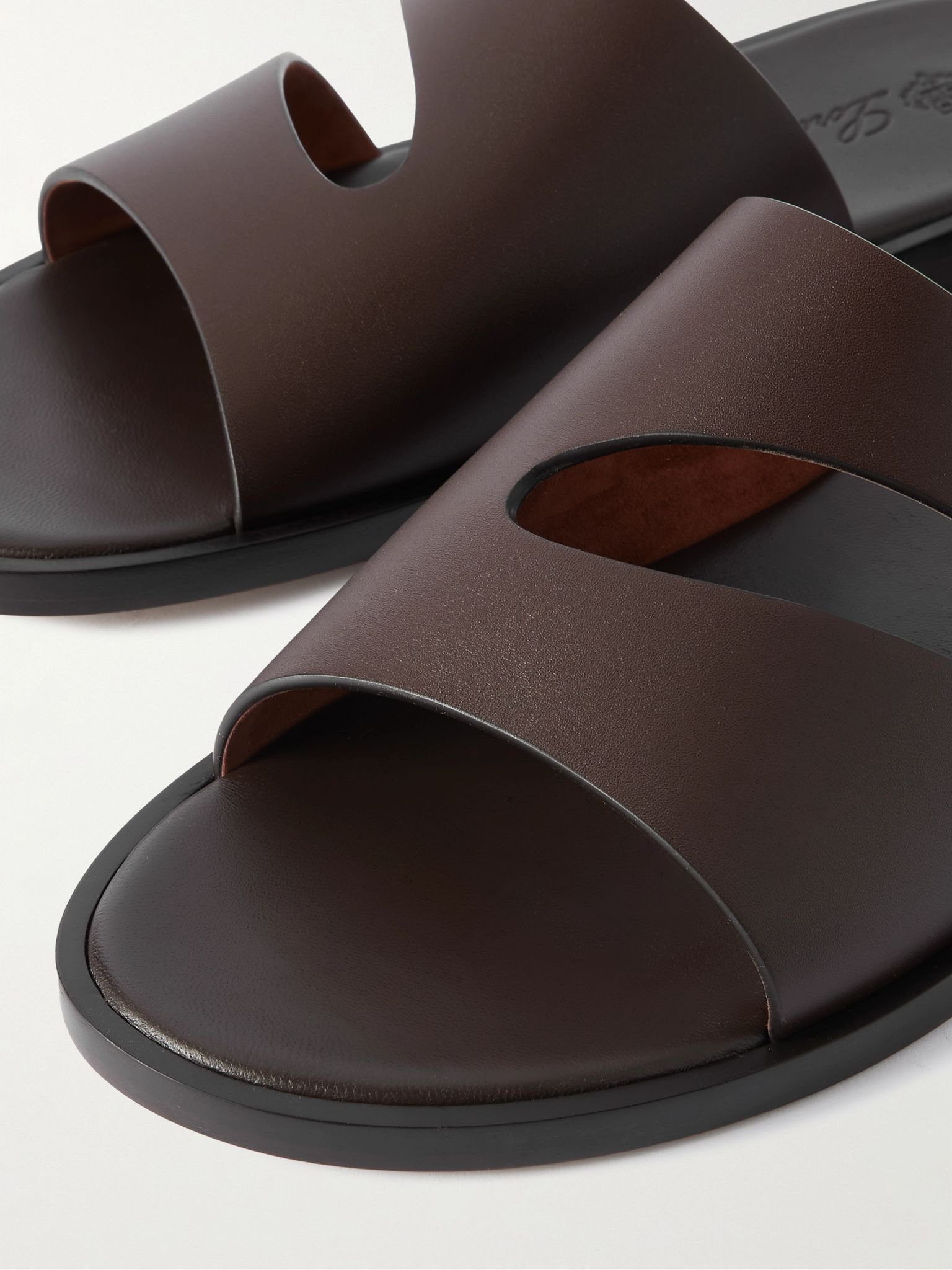 Pilat Plain Walk Cutout Leather Sandals Dark brown - 4