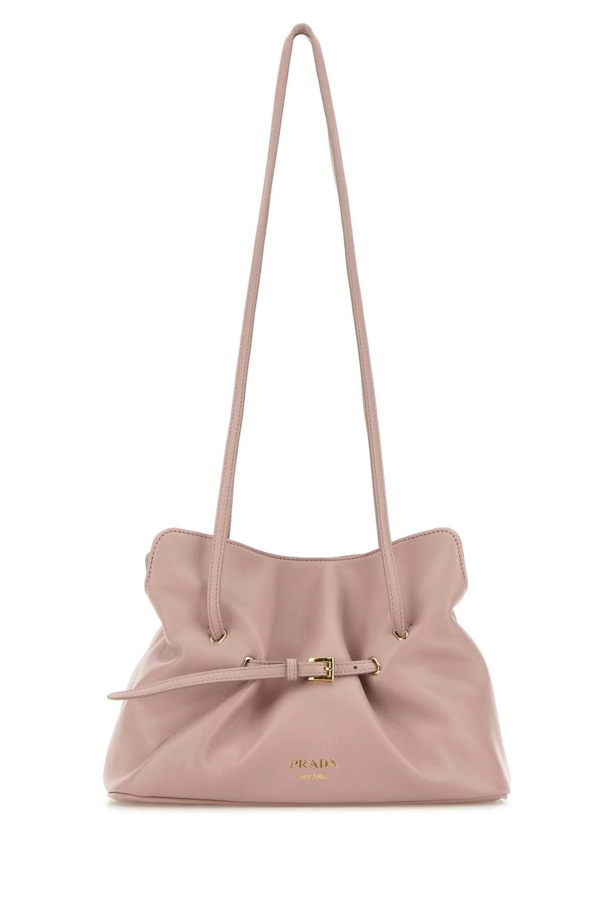 Prada Women Pink Nappa Leather Small Prada Dana Bucket Bag - 1
