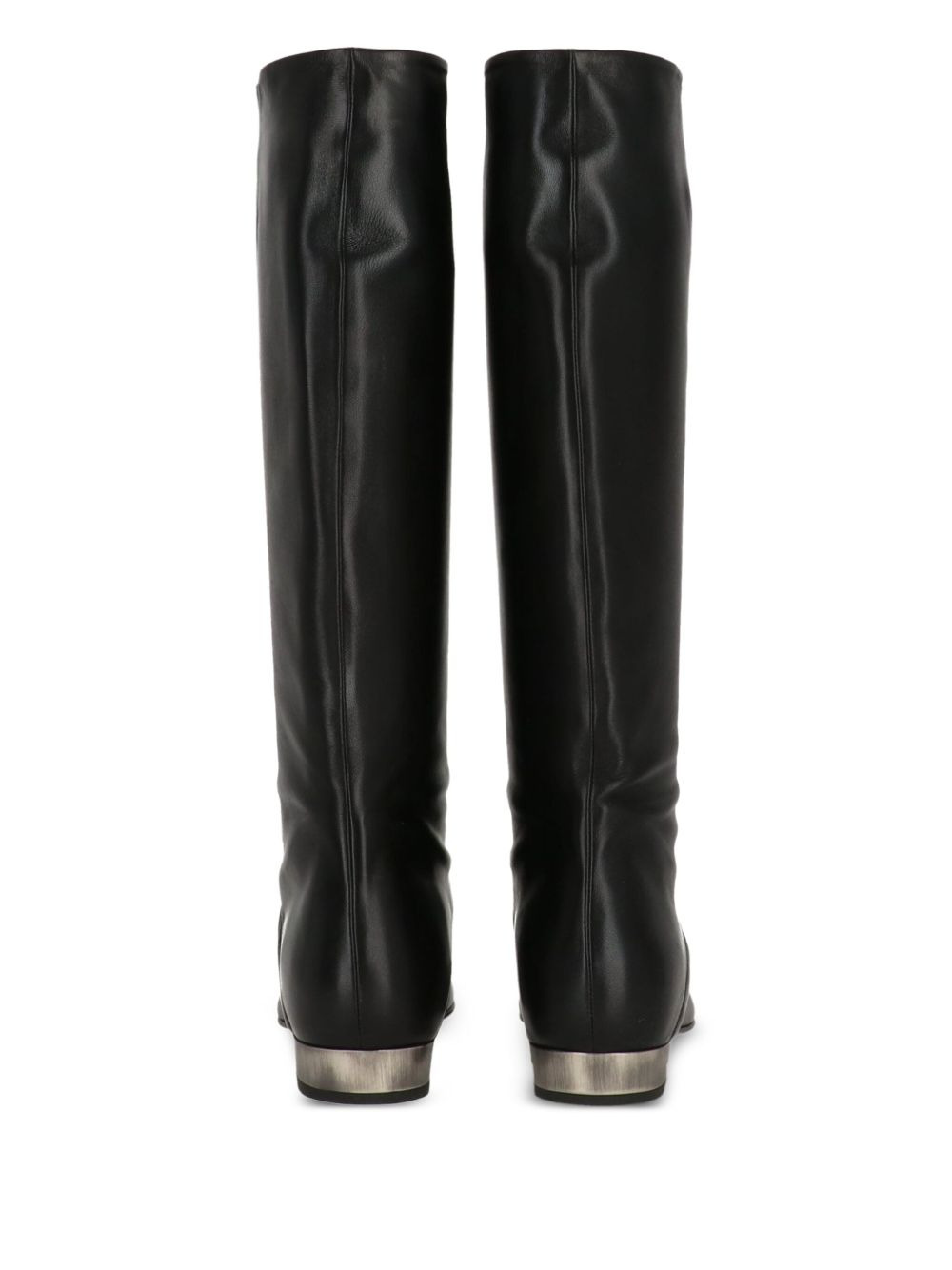 buckle-detail leather knee-high boots - 3
