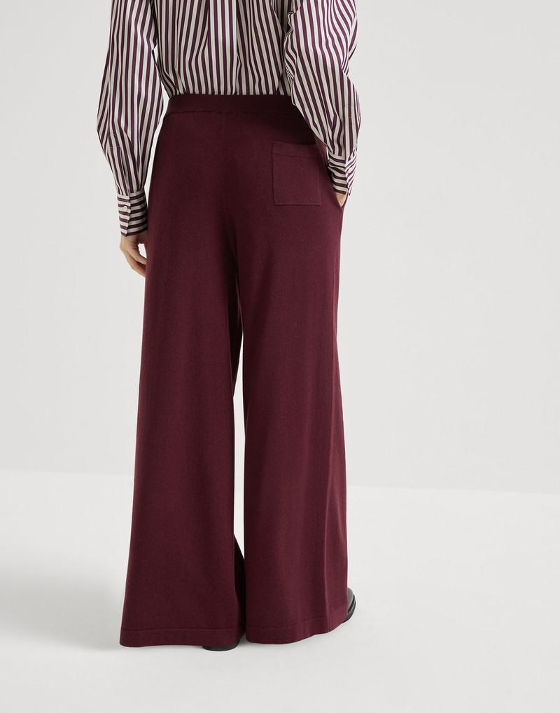 Brunello Cucinelli Virgin wool, cashmere and silk knit trousers outlook
