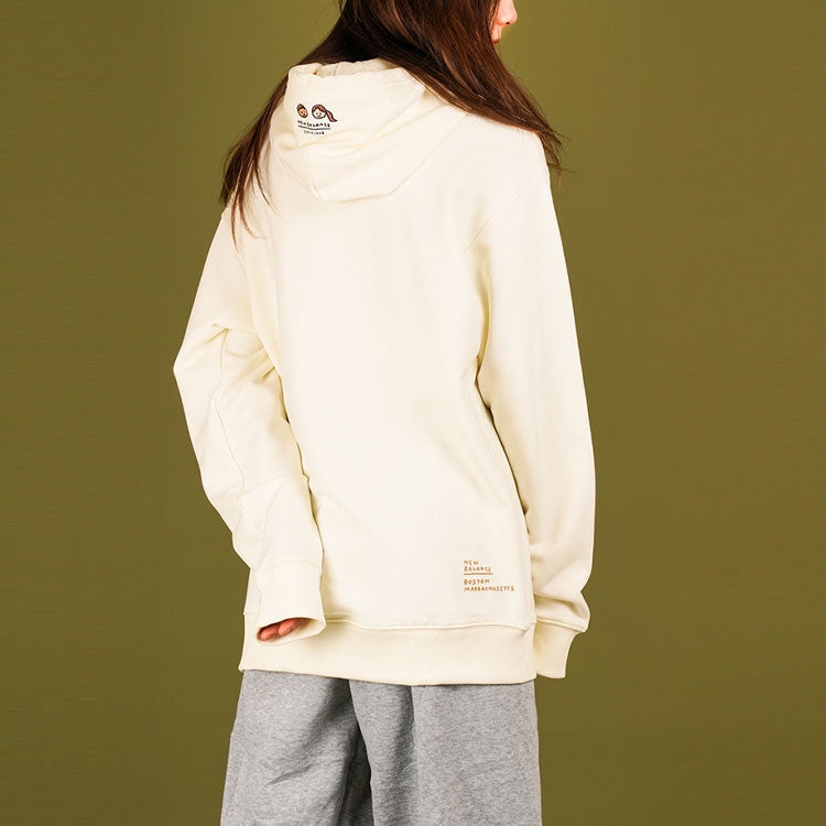 New Balance x Zero Per Zero Printing Casual Sports Round Neck Hoodie 'White' NCA47013-IV - 4