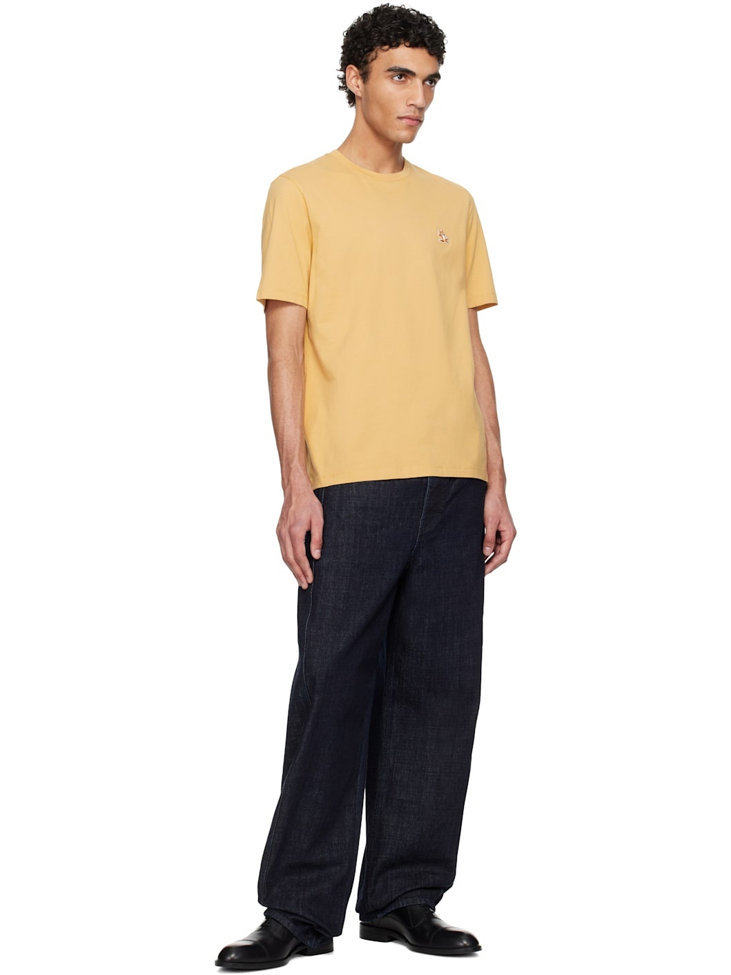Yellow Chillax Fox Patch Regular T-shirt - 4