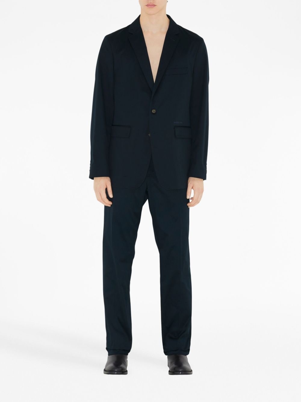 straight-leg cotton tailored trousers - 2