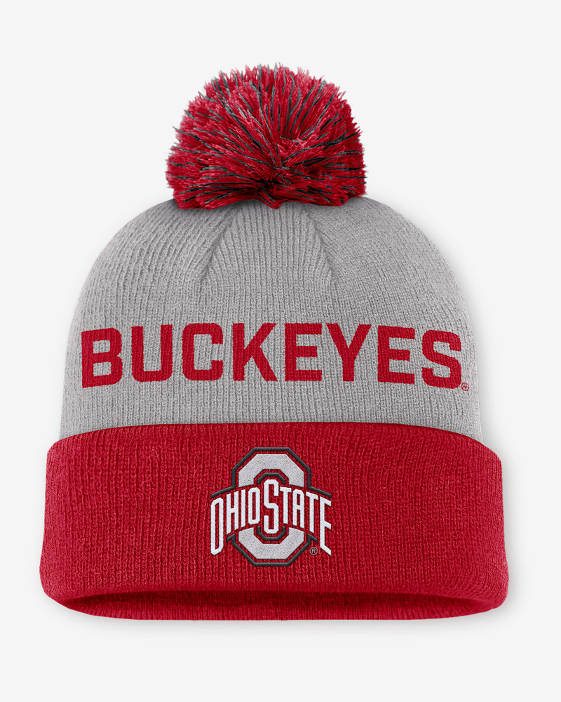 Ohio State Primetime Peak Men's Nike College Cuffed Pom Beanie 1