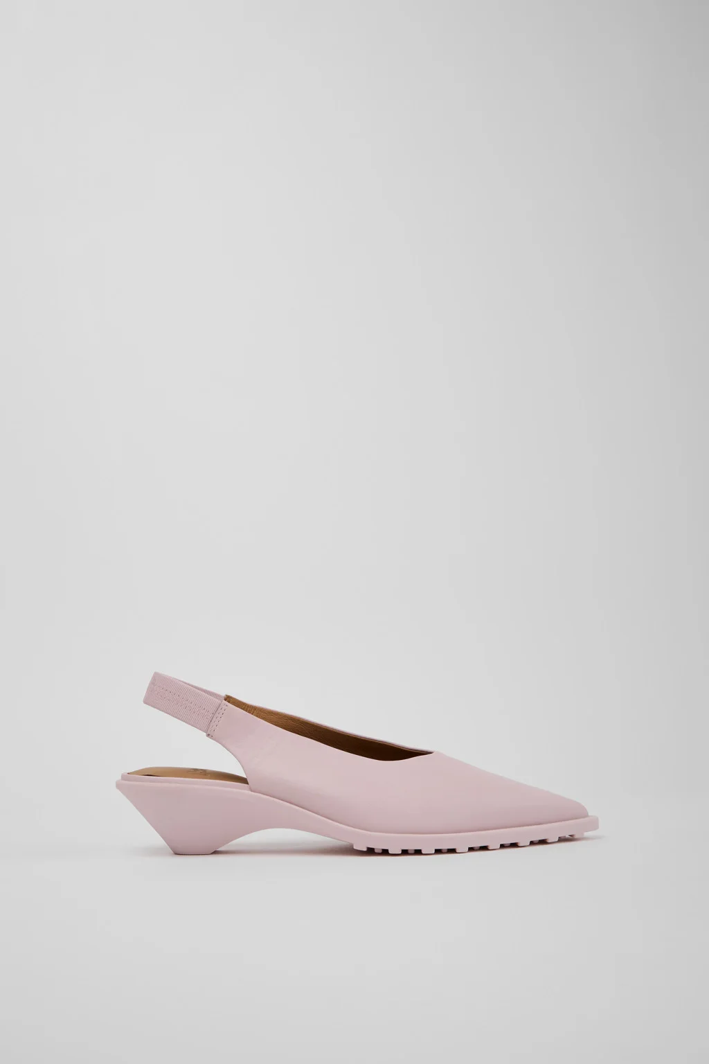 Anita Pink Leather Semi-Open Shoes for Women. - 1