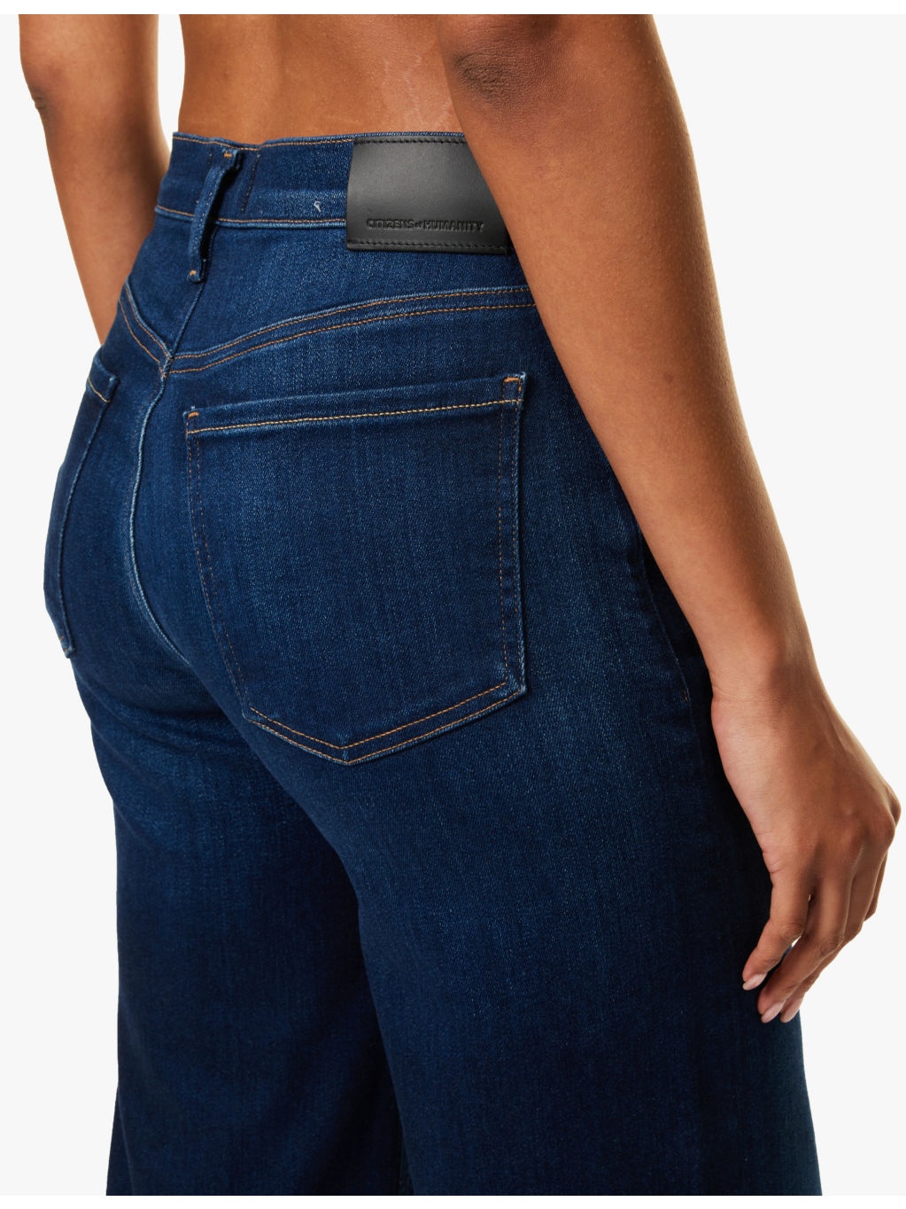Lyra wide-crop-leg high-rise stretch-regenerative-denim blend jeans - 6