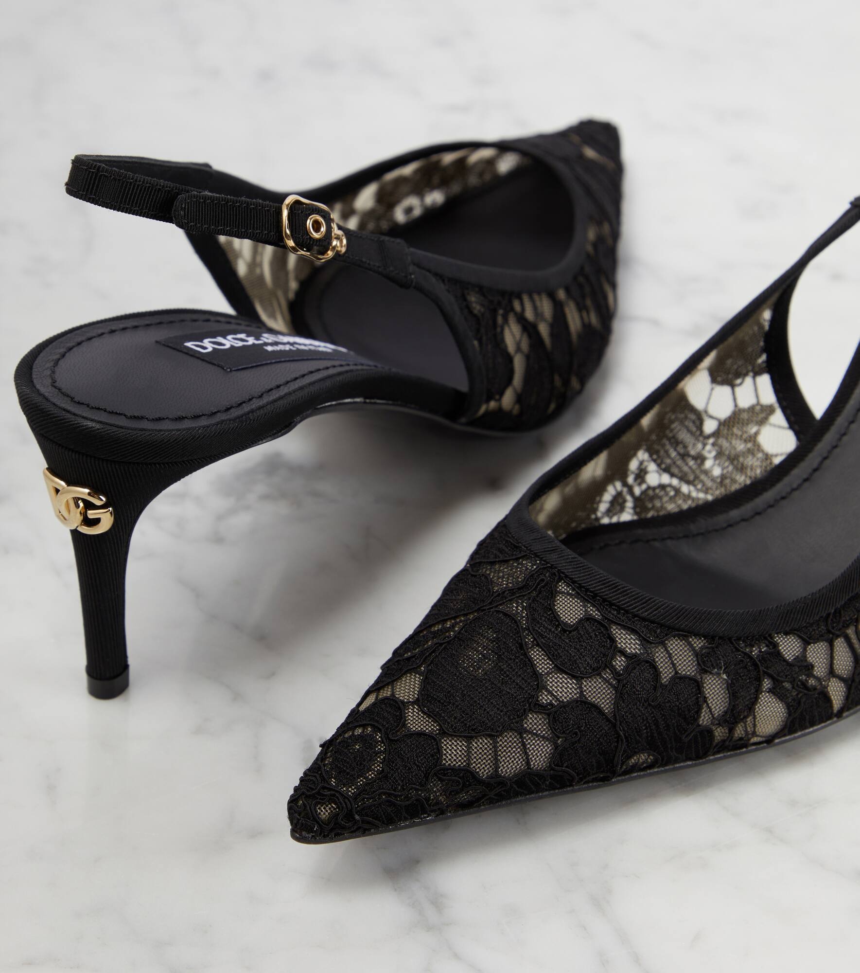 Lace slingback pumps - 6