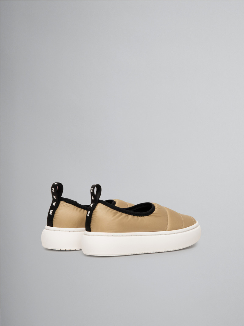 BEIGE PADDED NYLON SLIP-ON SNEAKER 3