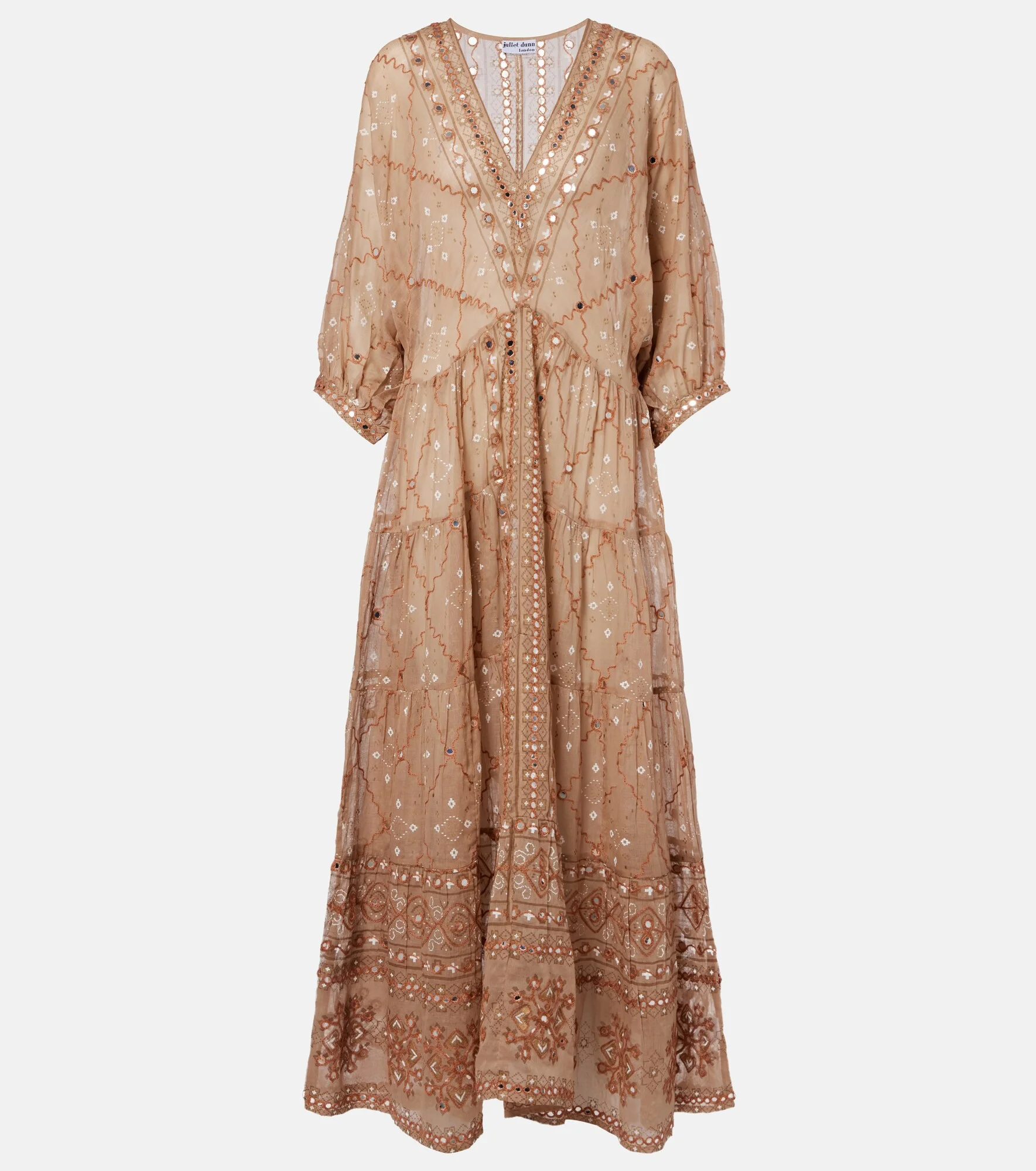 Embellished cotton maxi dress - 1