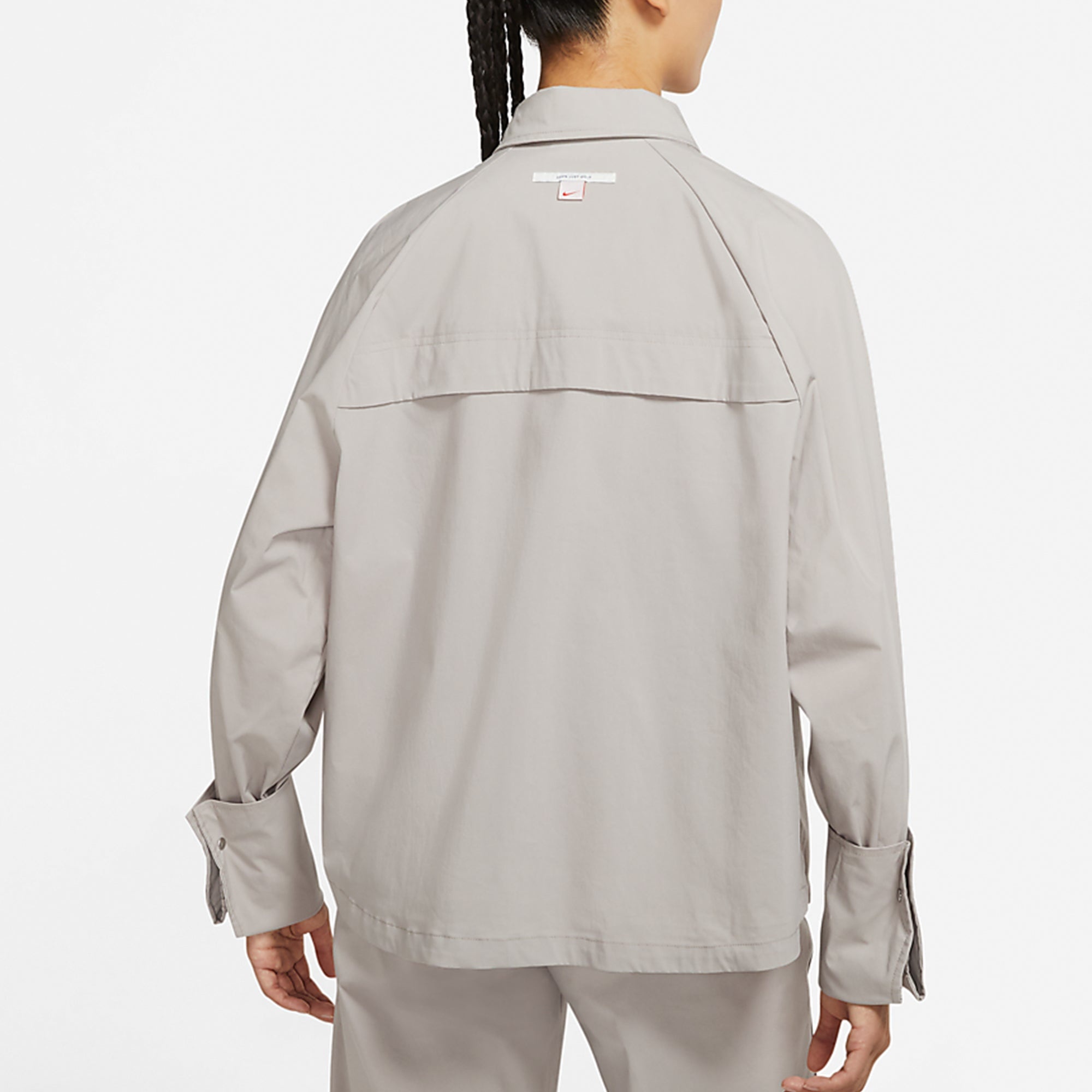 (WMNS) Nike Sportswear Icn Clsh Wvn Ls Top Long Sleeved Shirt Grey Gray DD5051-033 - 5