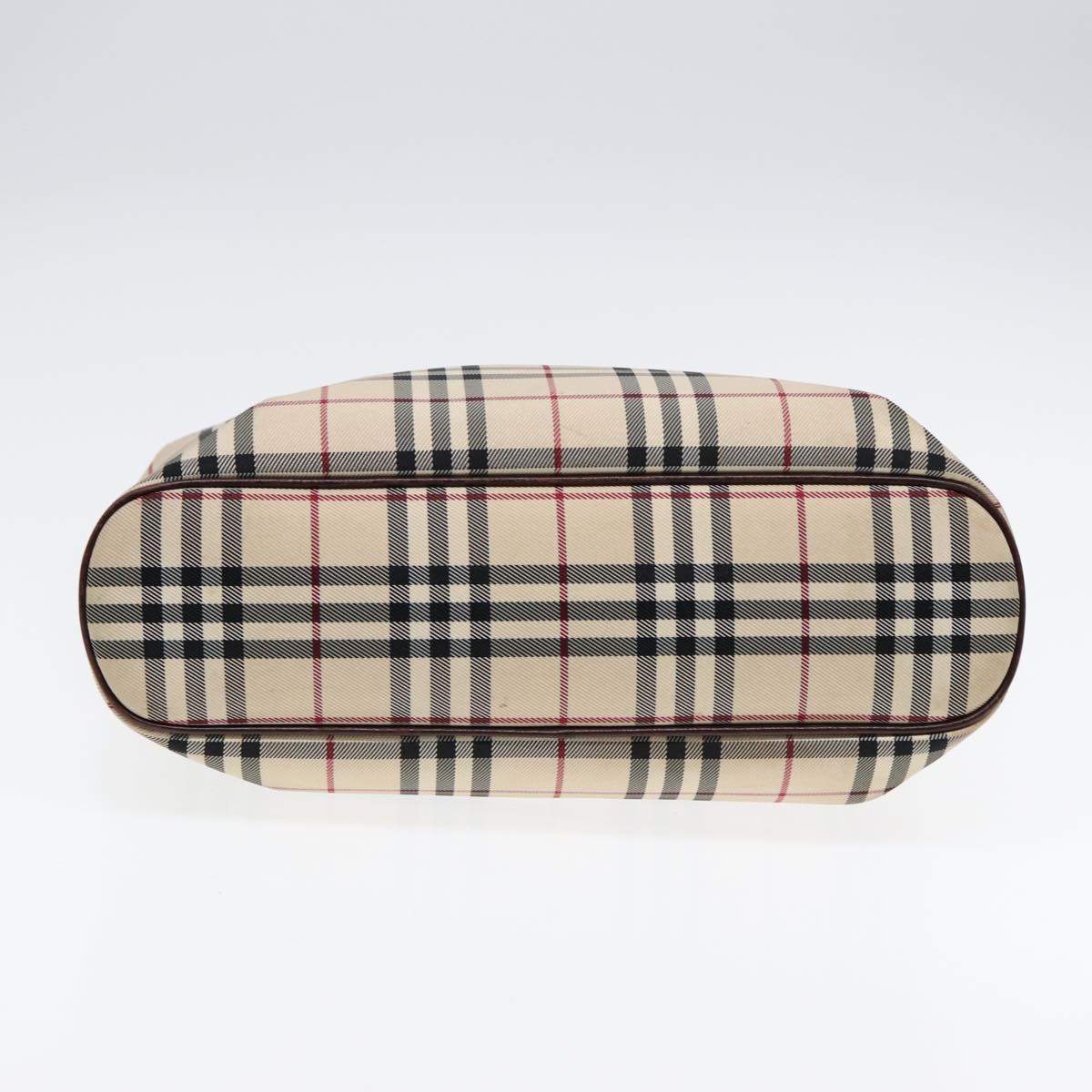 Burberry Nova Check Hand Bag Canvas Beige Silver - 5