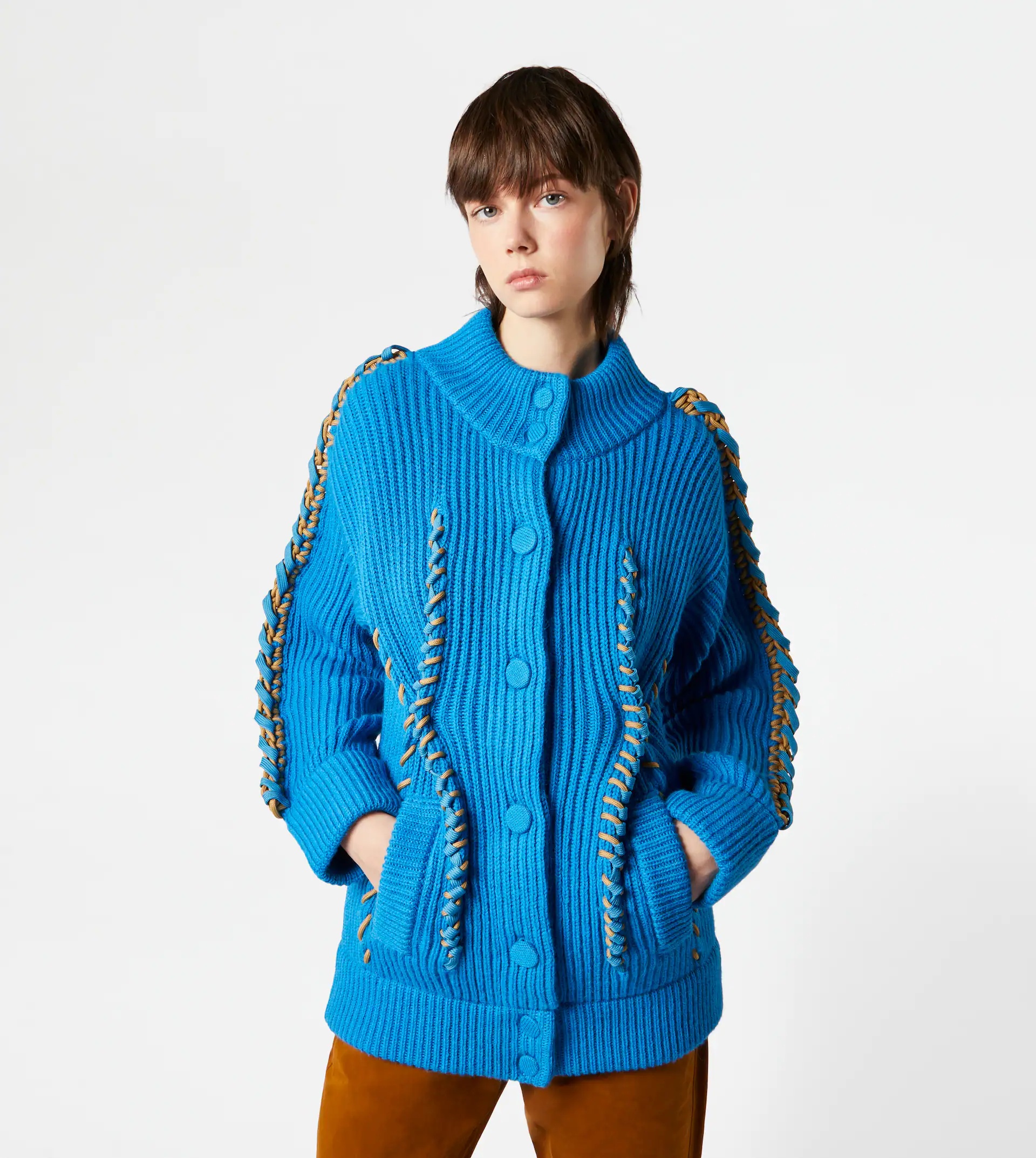 CARDIGAN WITH THREADING - LIGHT BLUE - 7