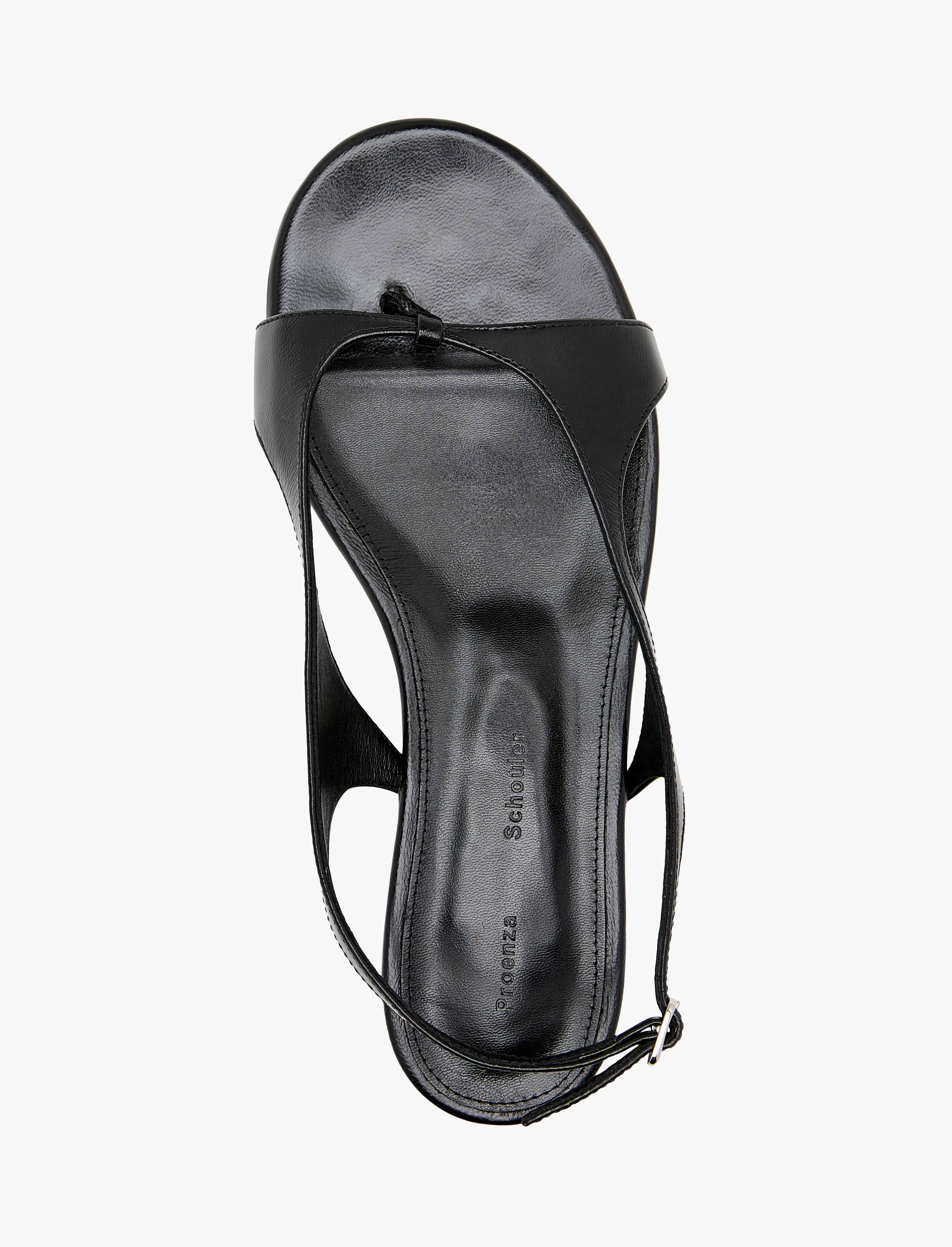 Slash Flat Thong Sandals in Slick Nappa - 4