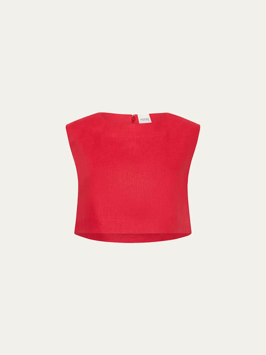 Martina Linen Crop Top - 1