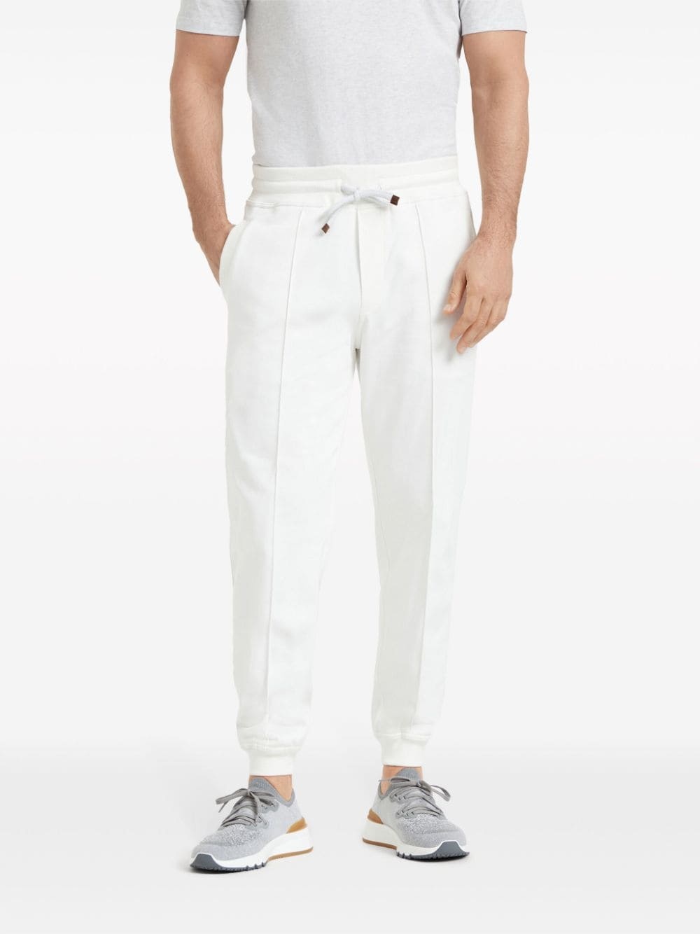 tapered cotton track pants - 3