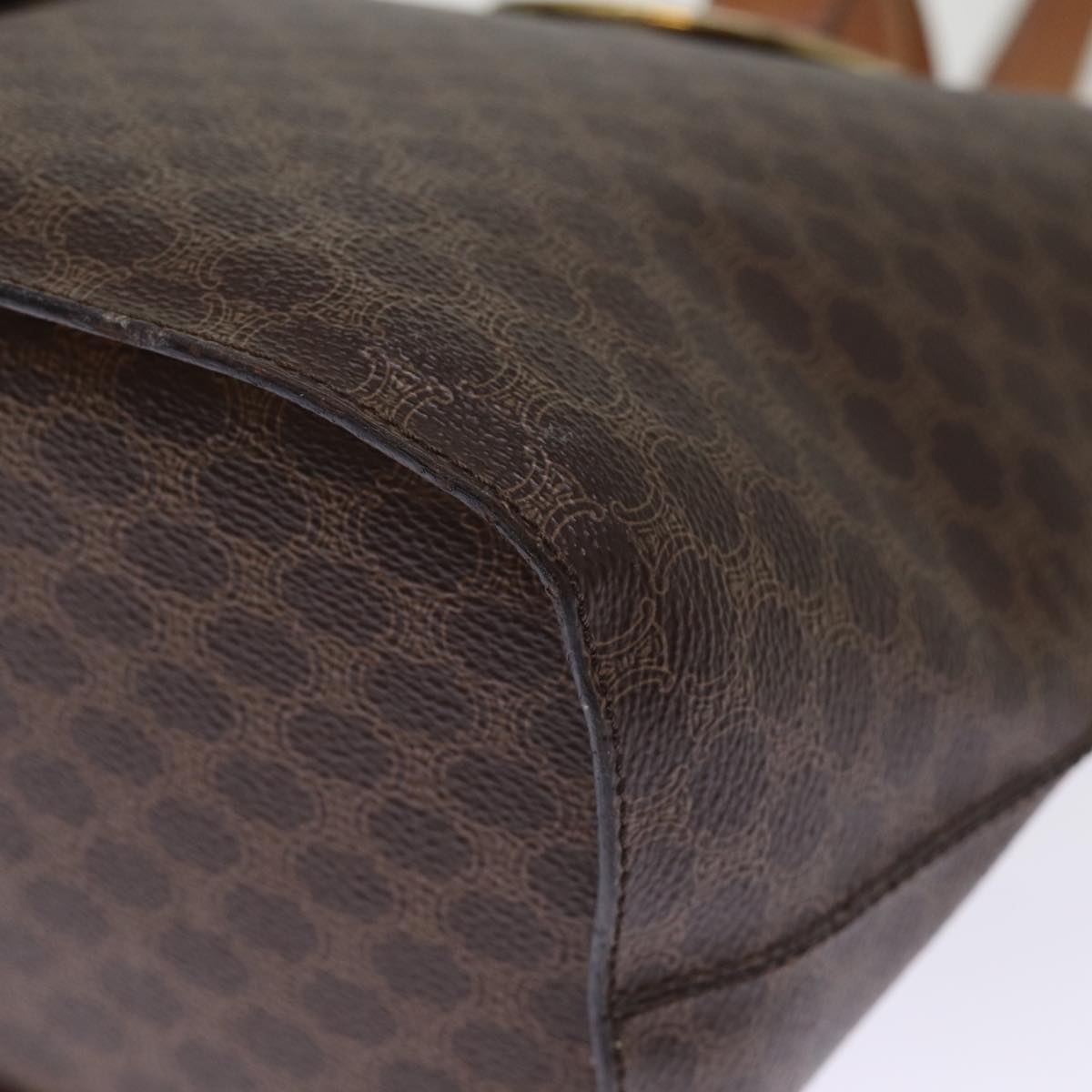 CELINE Macadam Canvas Shoulder Bag Pvc Brown - 11