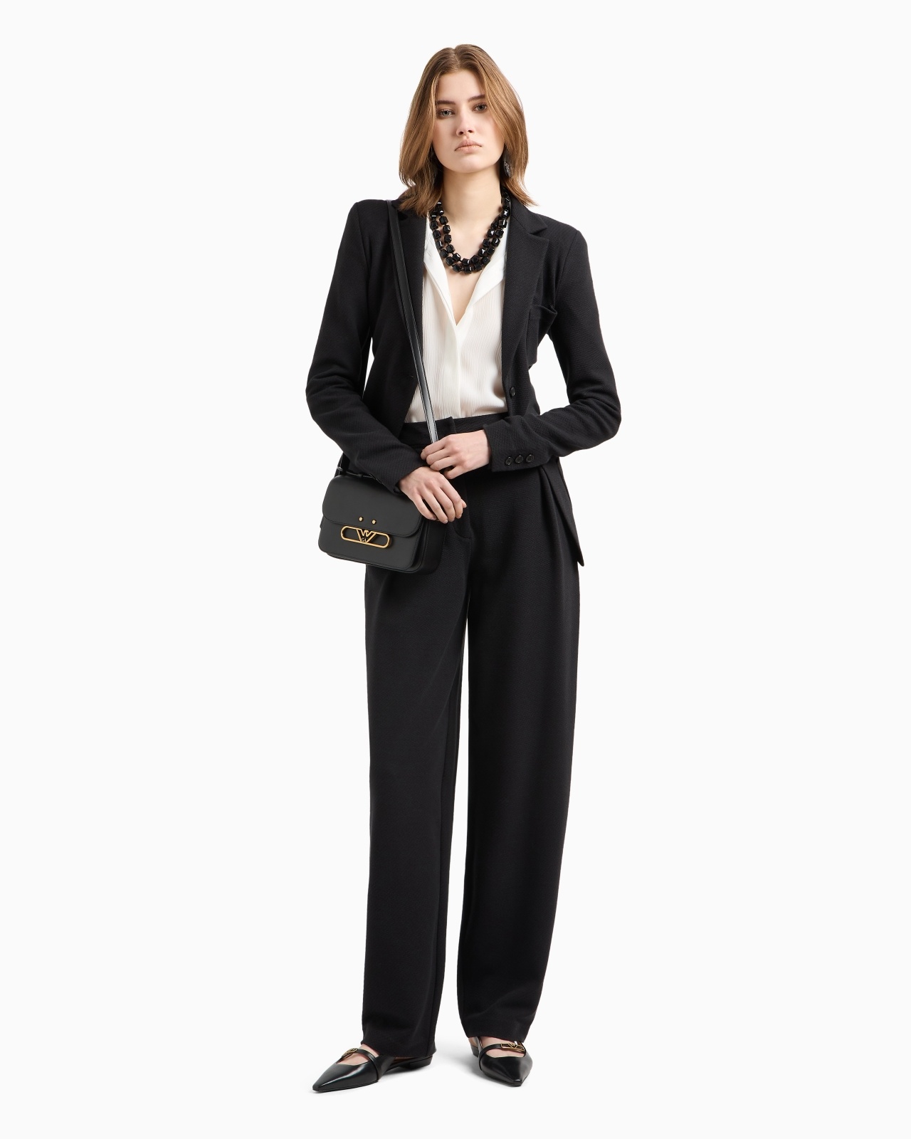 KNIT-EFFECT JACQUARD JERSEY TROUSERS WITH DARTS - 4