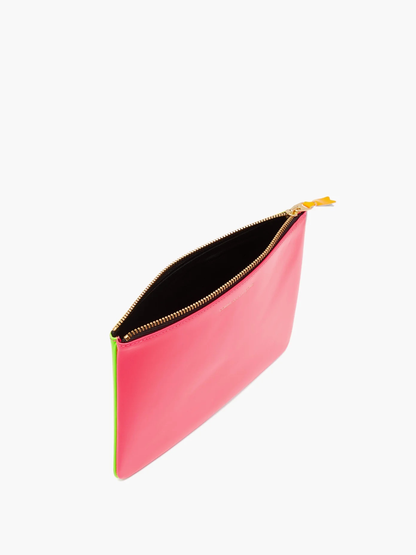 Colour-block leather pouch - 3