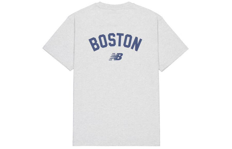 New Balance New Balance Back Print Boston Cotton T-Shirt 'Light Grey' AMT42333-AHH outlook