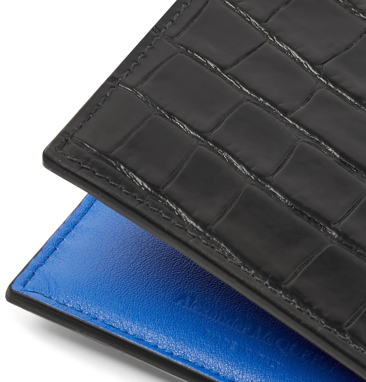 Croc-Effect Leather Billfold Wallet - 4