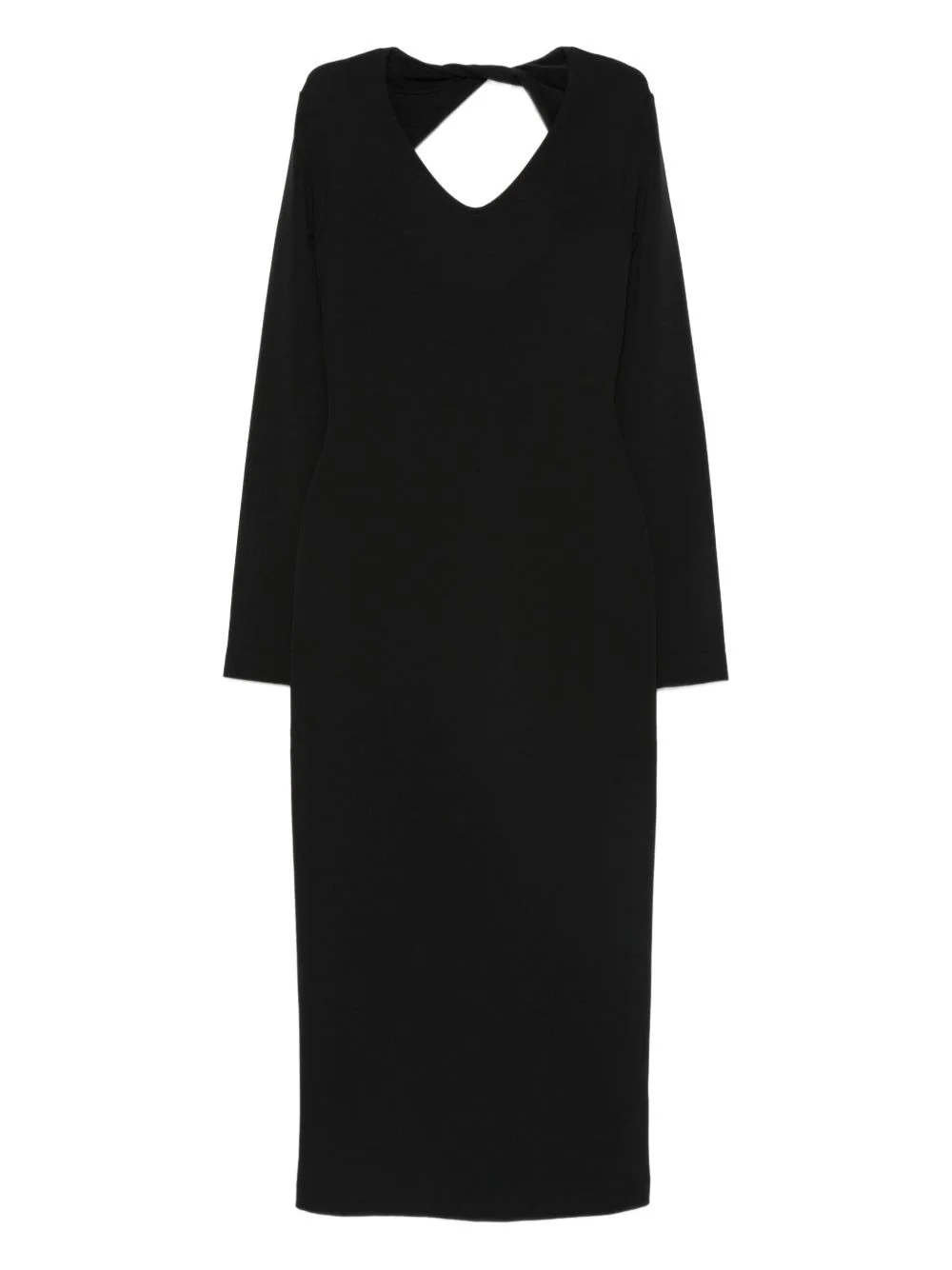 knot-back long-sleeved day dress - 1