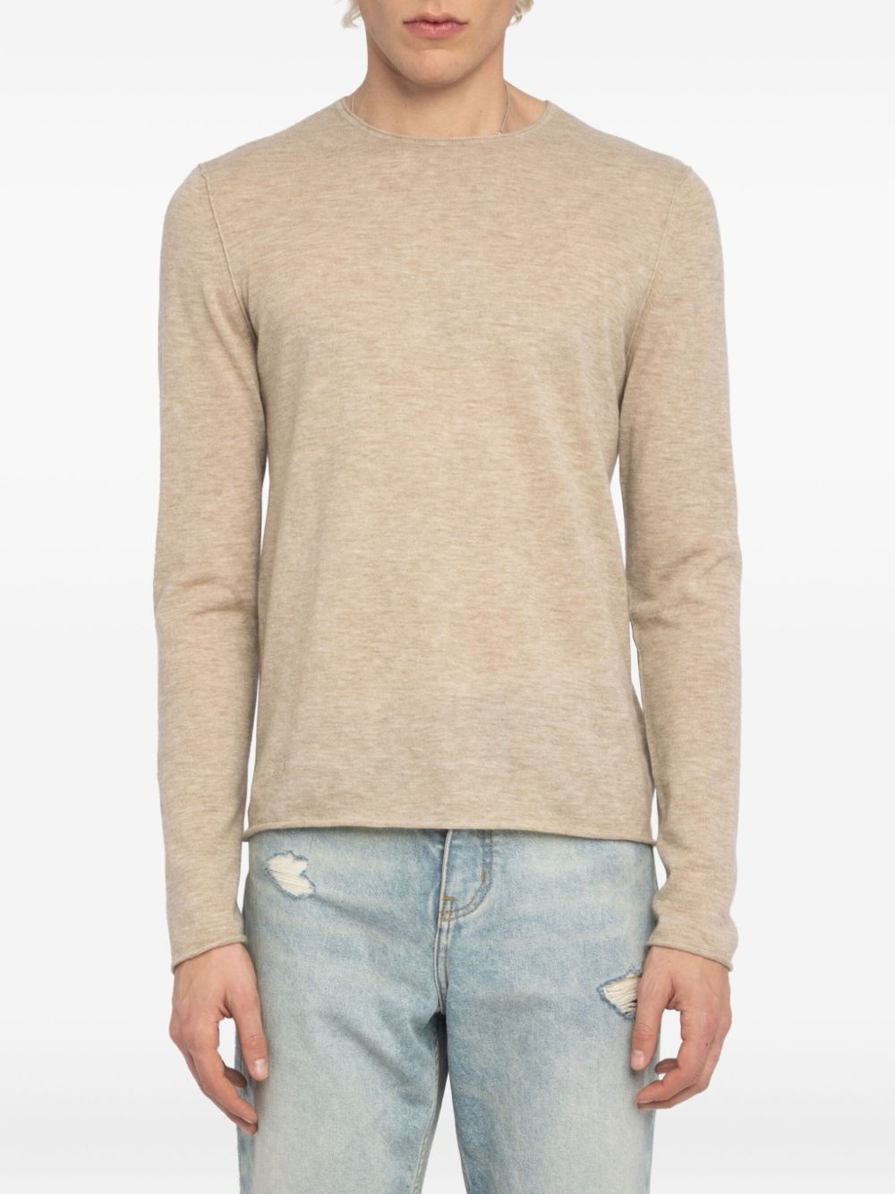 long-sleeve cashmere sweater - 4