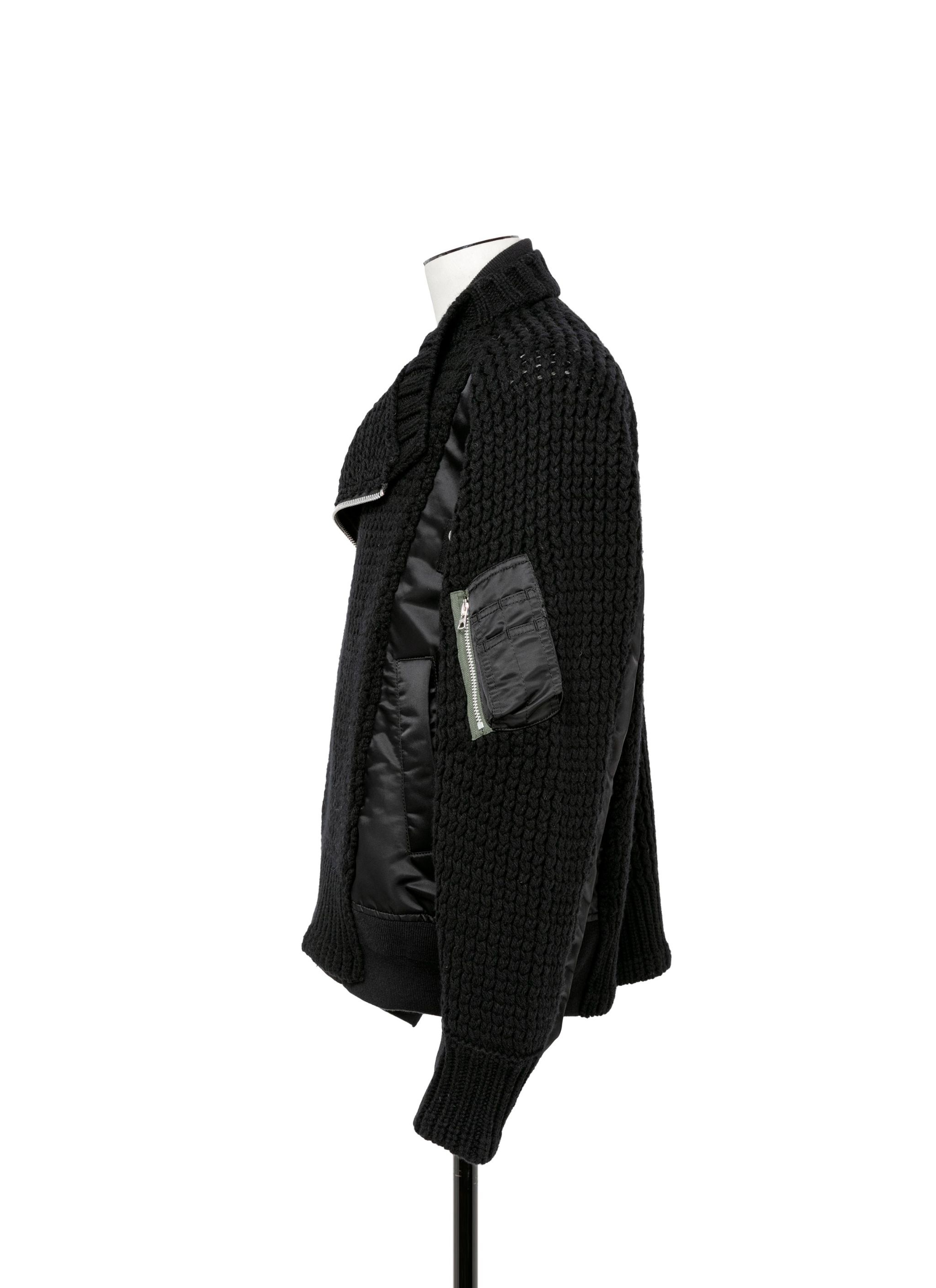 Nylon Twill Mix Knit Blouson - 2