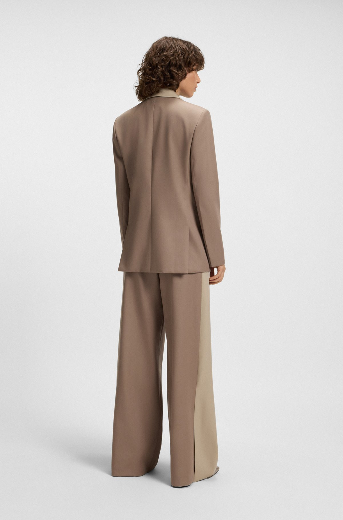 RELAXED-FIT BLAZER WITH COLOR-BLOCKED LAPELS - 4