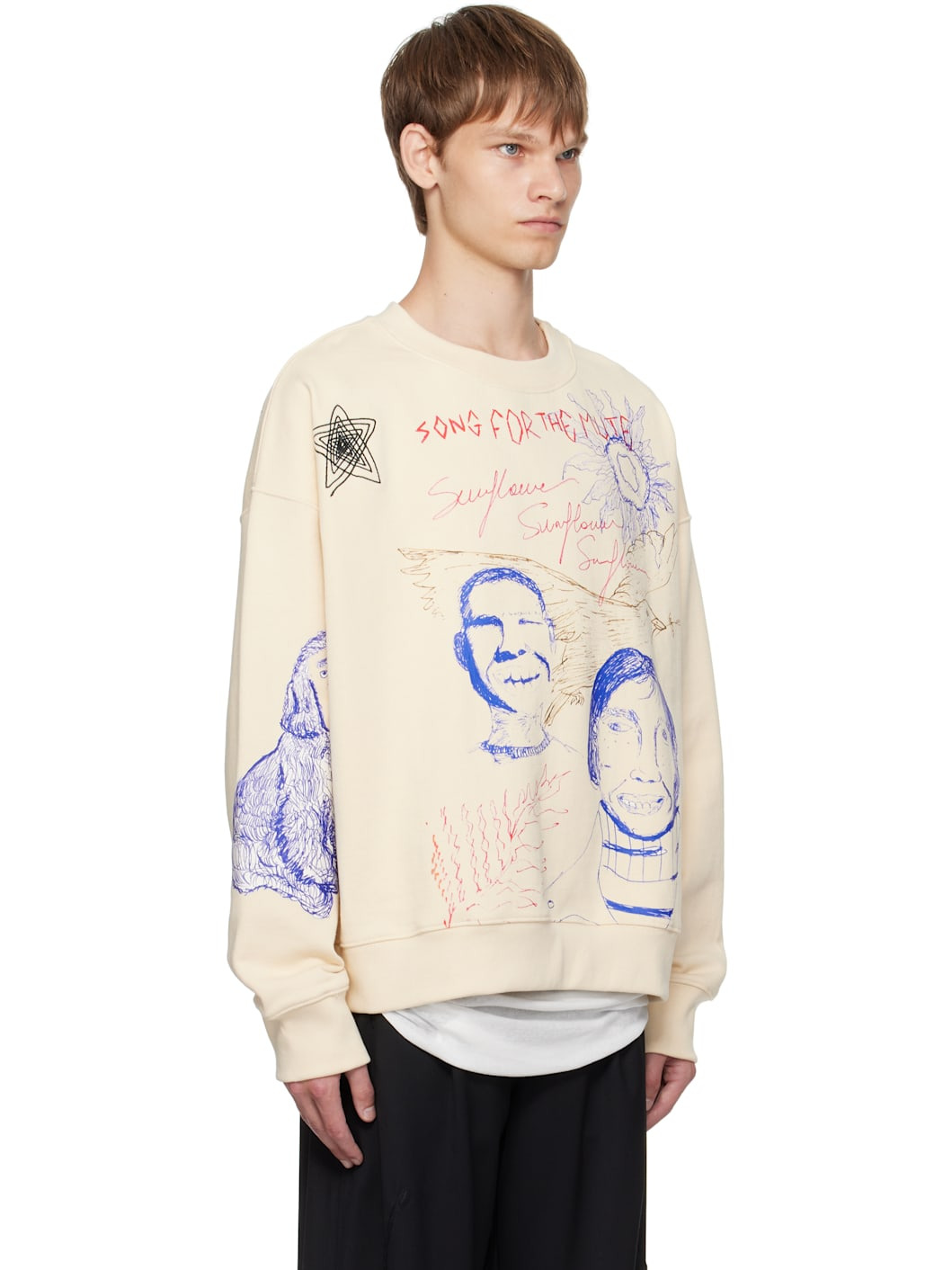 Beige Sketchbook Relaxed Sweatshirt - 2